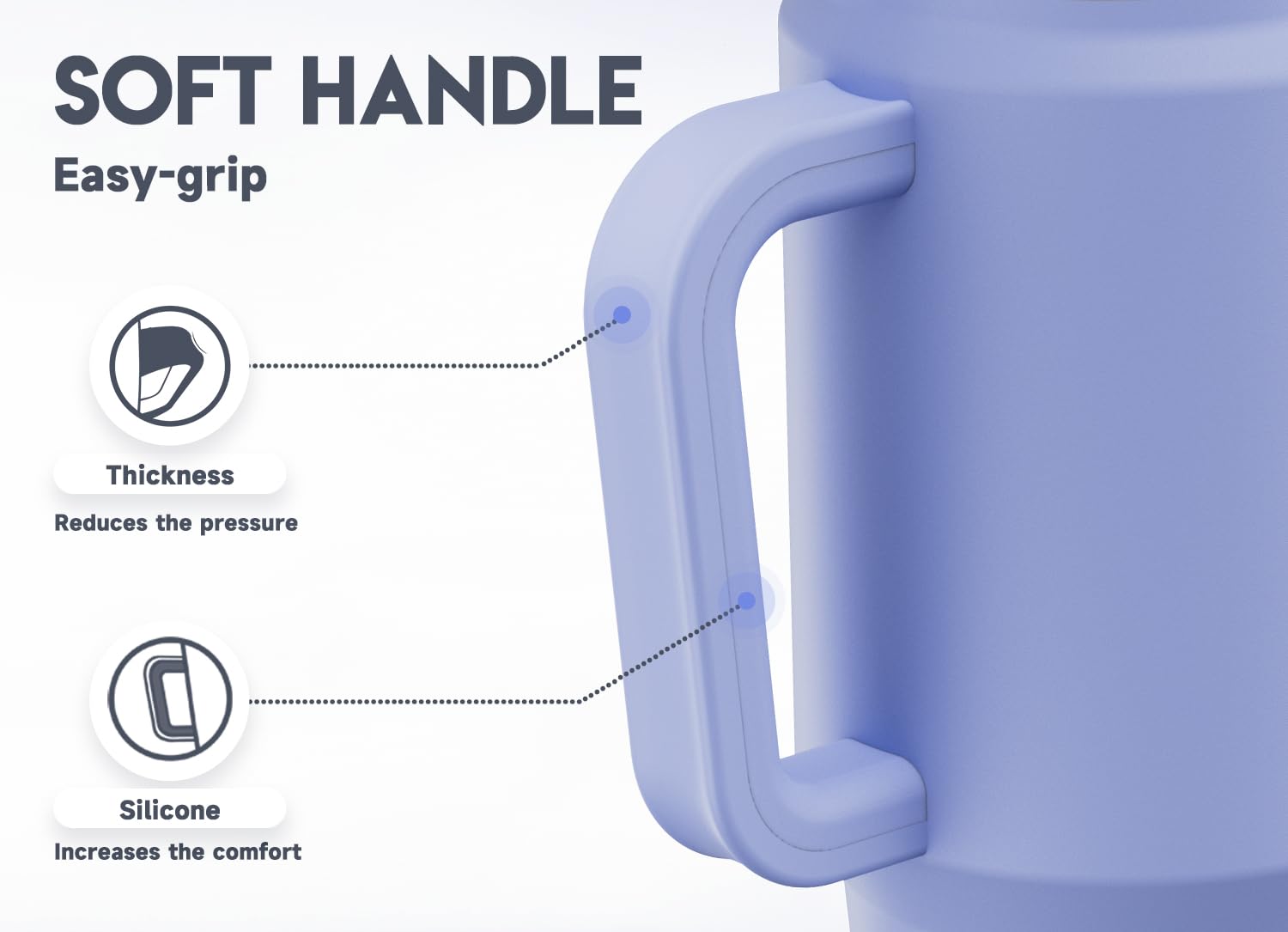 Meoky 40 oz Tumbler with Handle and Straw, Insulated Tumbler with Lid and Straw, Stainless Steel Travel Mug, Keeps Cold for 34 Hours, 100% Leak Proof, Fits in Car Cup Holder (Night)