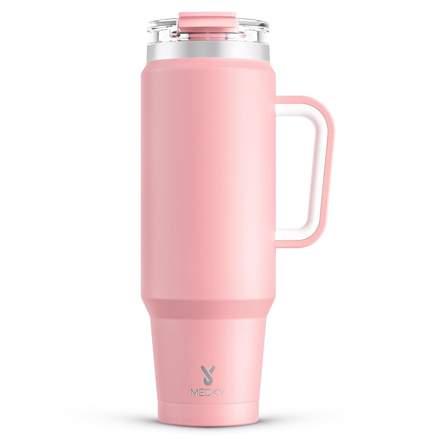 Meoky 40 oz Tumbler with Handle and Straw, Insulated Tumbler with Lid and Straw, Stainless Steel Travel Mug, Keeps Cold for 34 Hours, 100% Leak Proof, Fits in Car Cup Holder (Night)