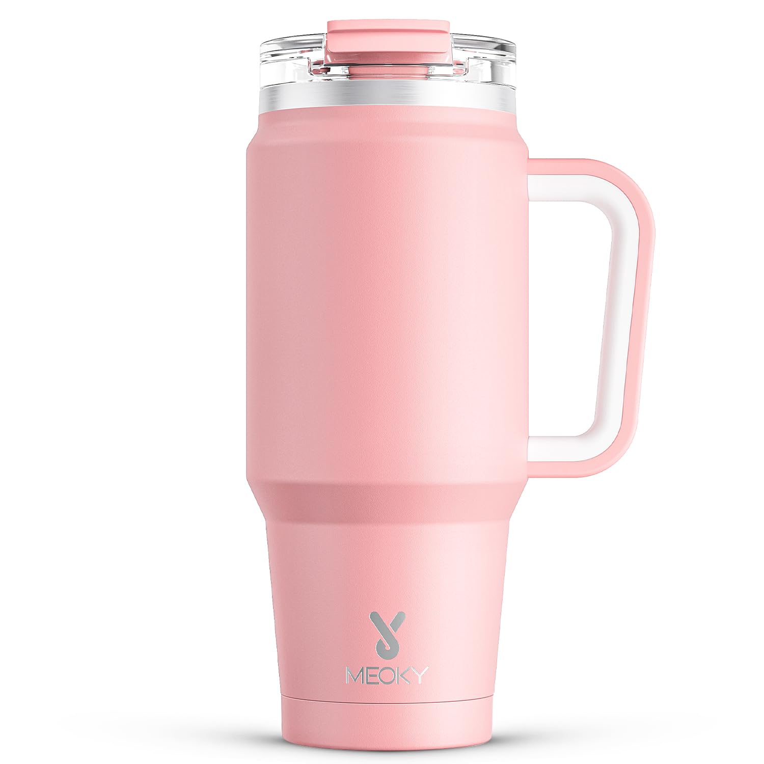Meoky 40 oz Tumbler with Handle and Straw, Insulated Tumbler with Lid and Straw, Stainless Steel Travel Mug, Keeps Cold for 34 Hours, 100% Leak Proof, Fits in Car Cup Holder (Night)
