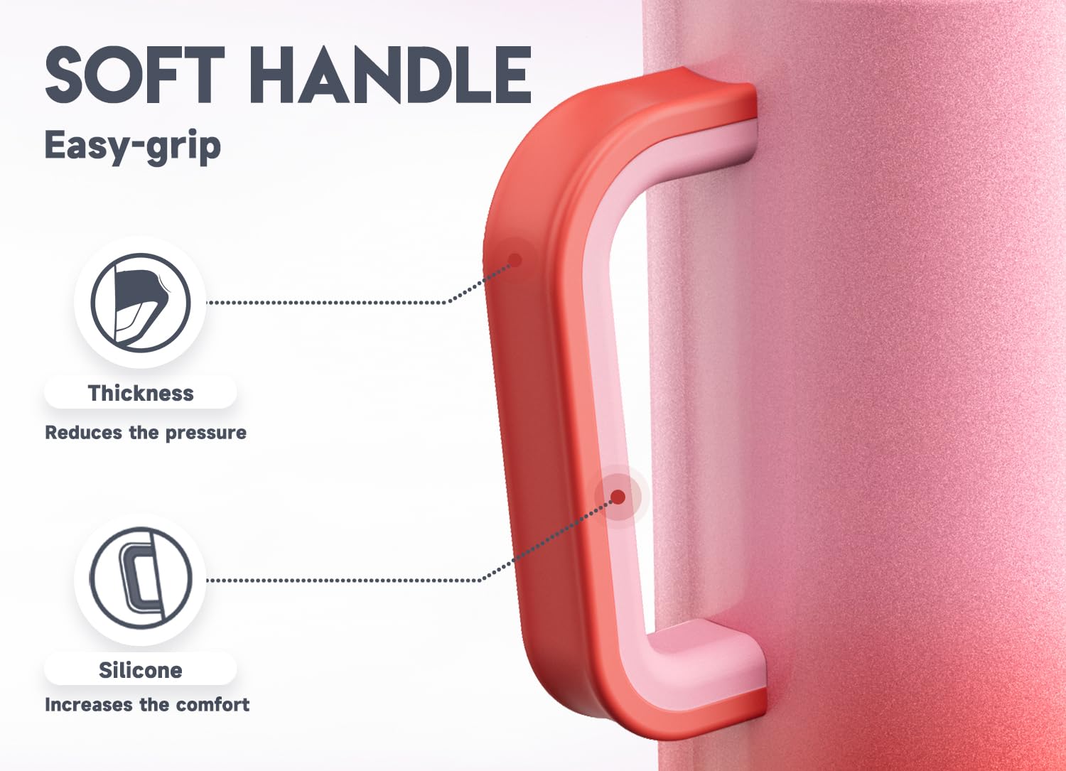 Meoky 40 oz Tumbler with Handle and Straw, Insulated Tumbler with Lid and Straw, Stainless Steel Travel Mug, Keeps Cold for 34 Hours, 100% Leak Proof, Fits in Car Cup Holder (Night)