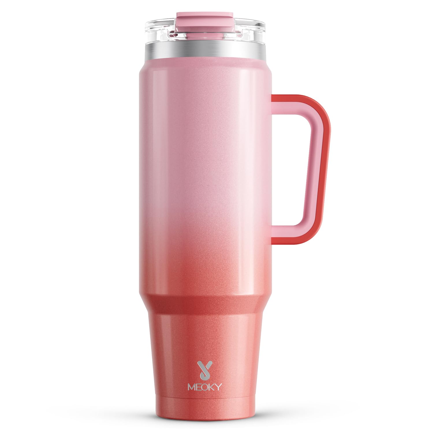 Meoky 40 oz Tumbler with Handle and Straw, Insulated Tumbler with Lid and Straw, Stainless Steel Travel Mug, Keeps Cold for 34 Hours, 100% Leak Proof, Fits in Car Cup Holder (Night)