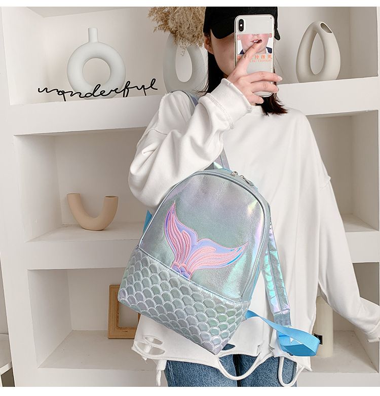 Mermaid Kids Backpack, Sparkly Sequins Backpack for Girls