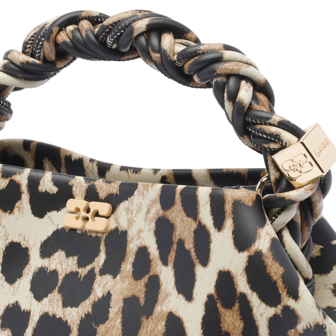 Ganni Women Mini Leopard Bou Handbag
