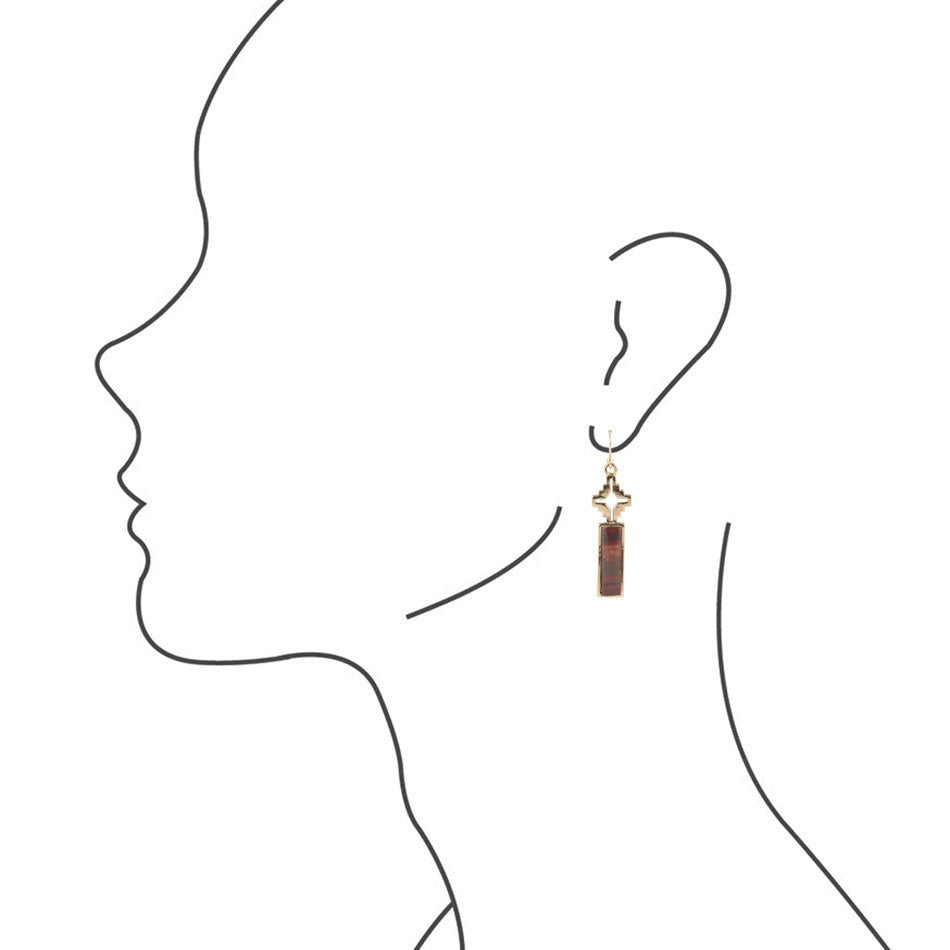 Mission Red Rainbow Jasper Earrings
