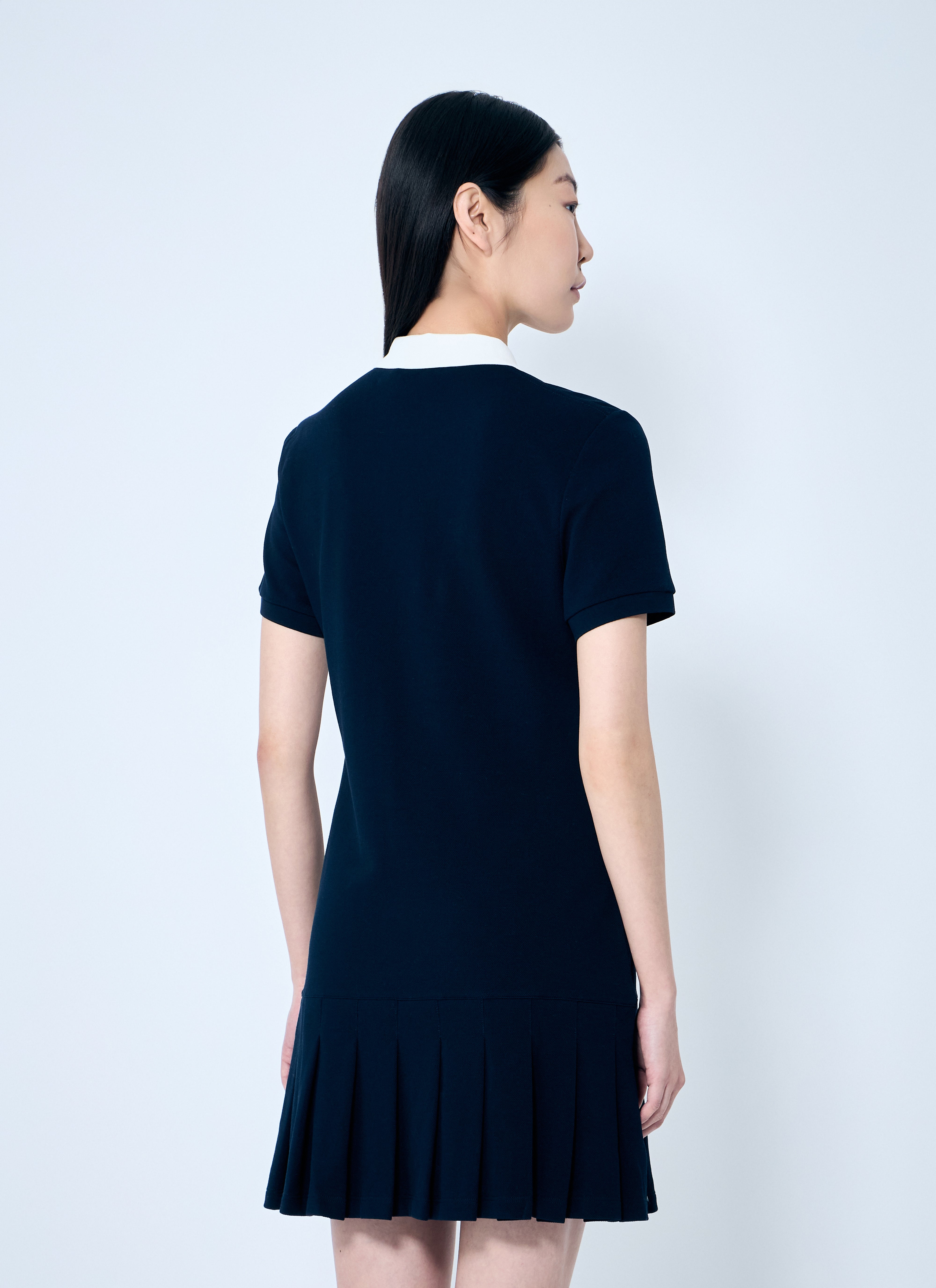 Miu Miu Women Polo Shirt Dress With Pleated Hem