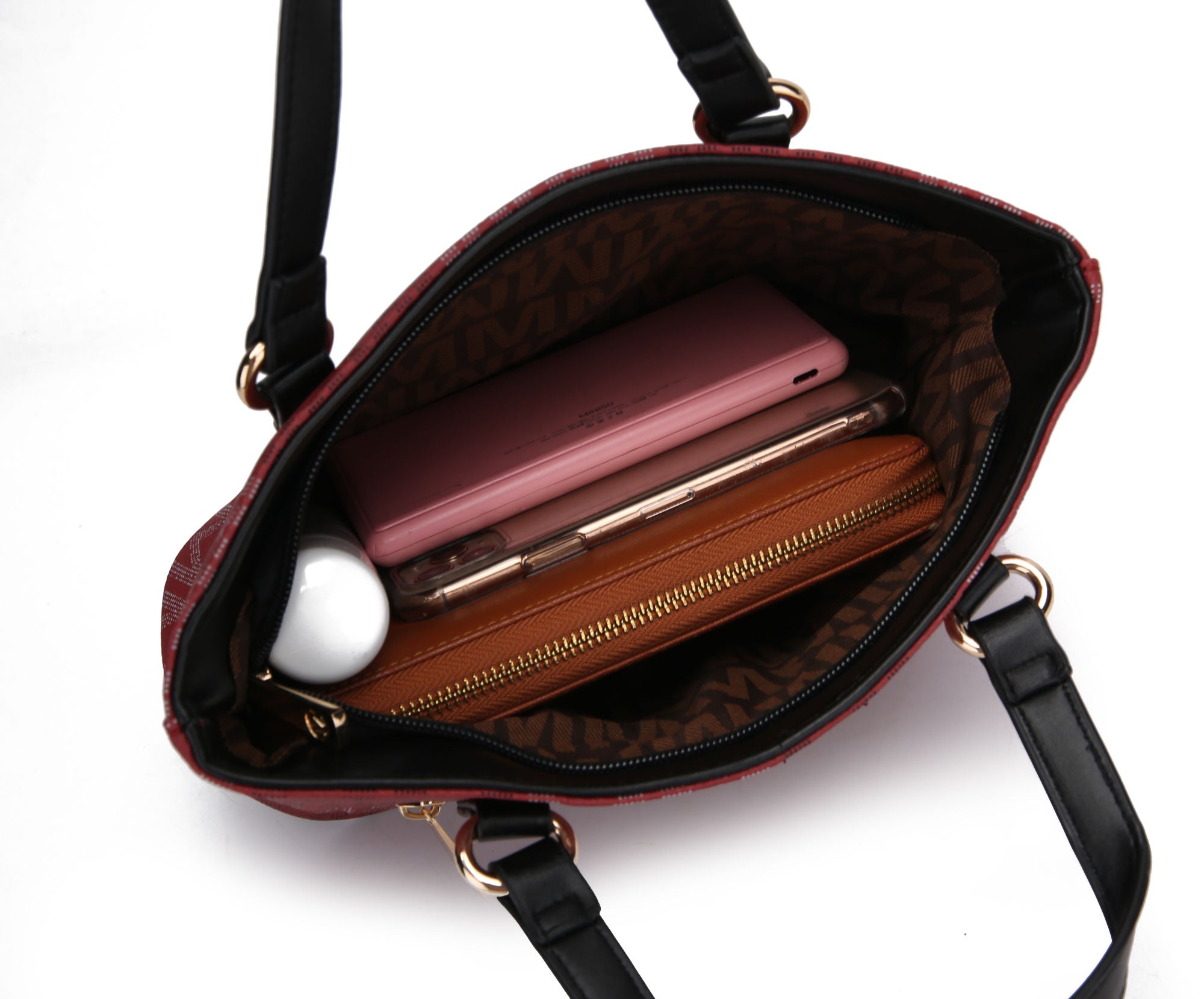 MKF Collection Aylet M Tote with Mini Handbag and Wristlet Pouch by Mia Made of high-quality vegan leather