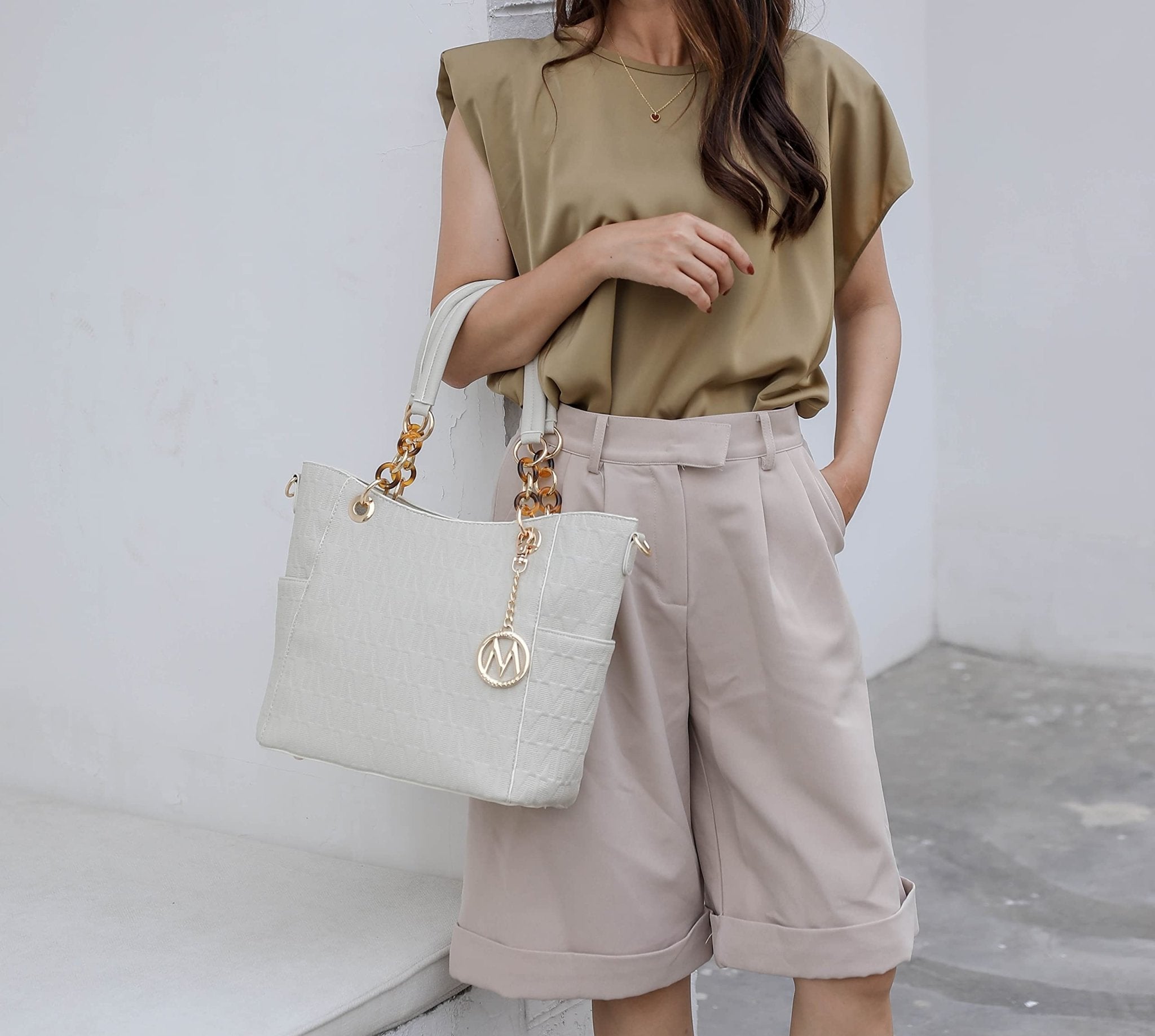 MKF Collection Shoulder Bag for Women, Vegan Leather Handbag Purse Top-Handle Crossbody Bag Tote Bag by Mia K