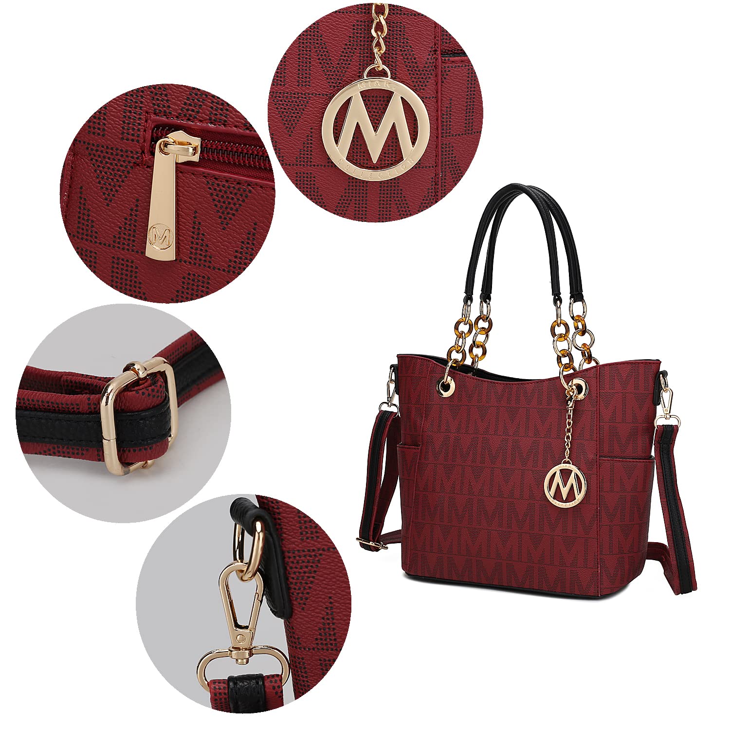 MKF Collection Shoulder Bag for Women, Vegan Leather Handbag Purse Top-Handle Crossbody Bag Tote Bag by Mia K