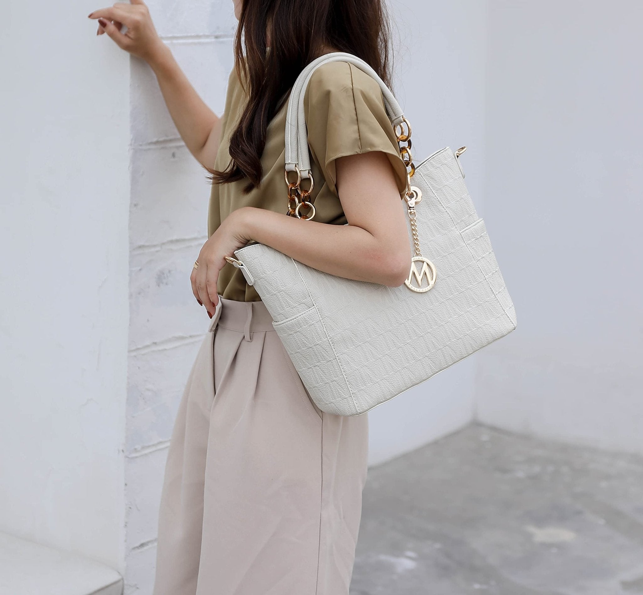 MKF Collection Shoulder Bag for Women, Vegan Leather Handbag Purse Top-Handle Crossbody Bag Tote Bag by Mia K