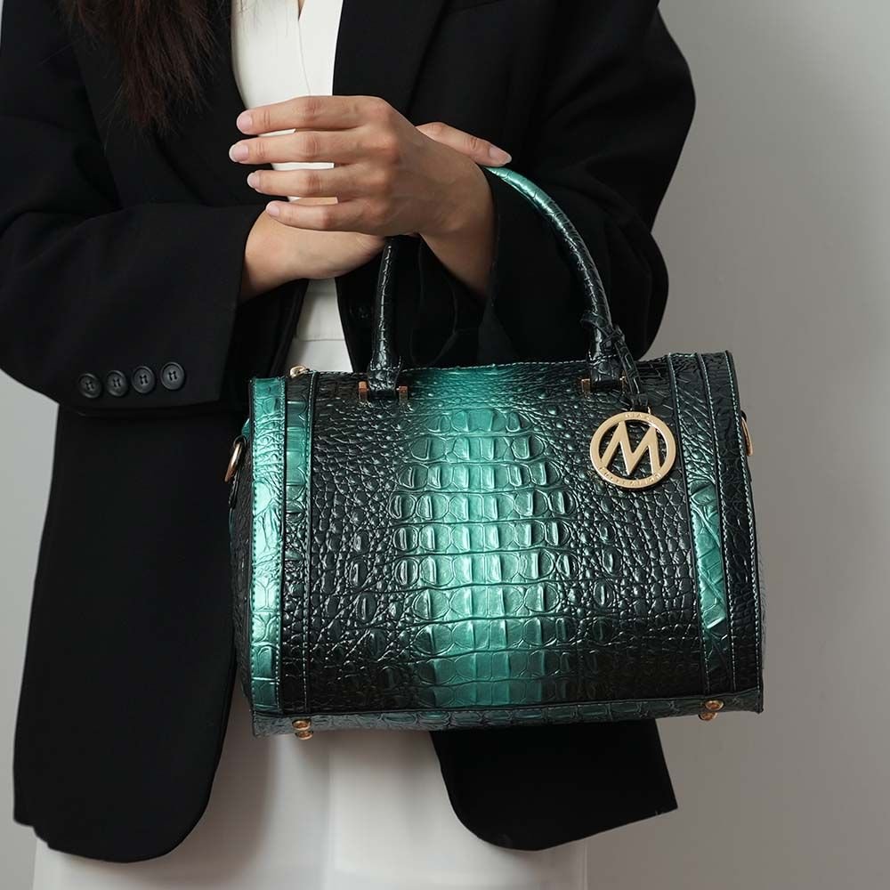 MKF Collection Usal Croc-Embossed Satchel Women's Bag by Mia K