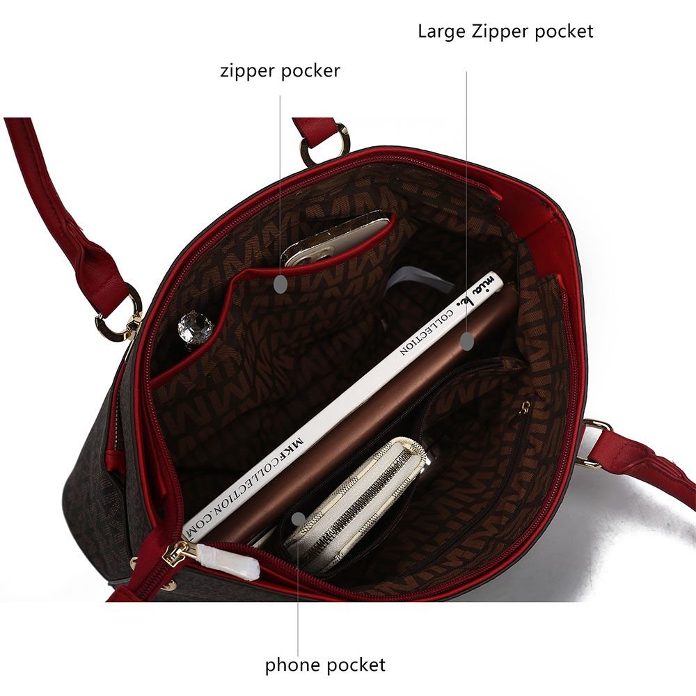 MKF Collection Yonah Tote Signature Printed Vegan Leather by Mia K