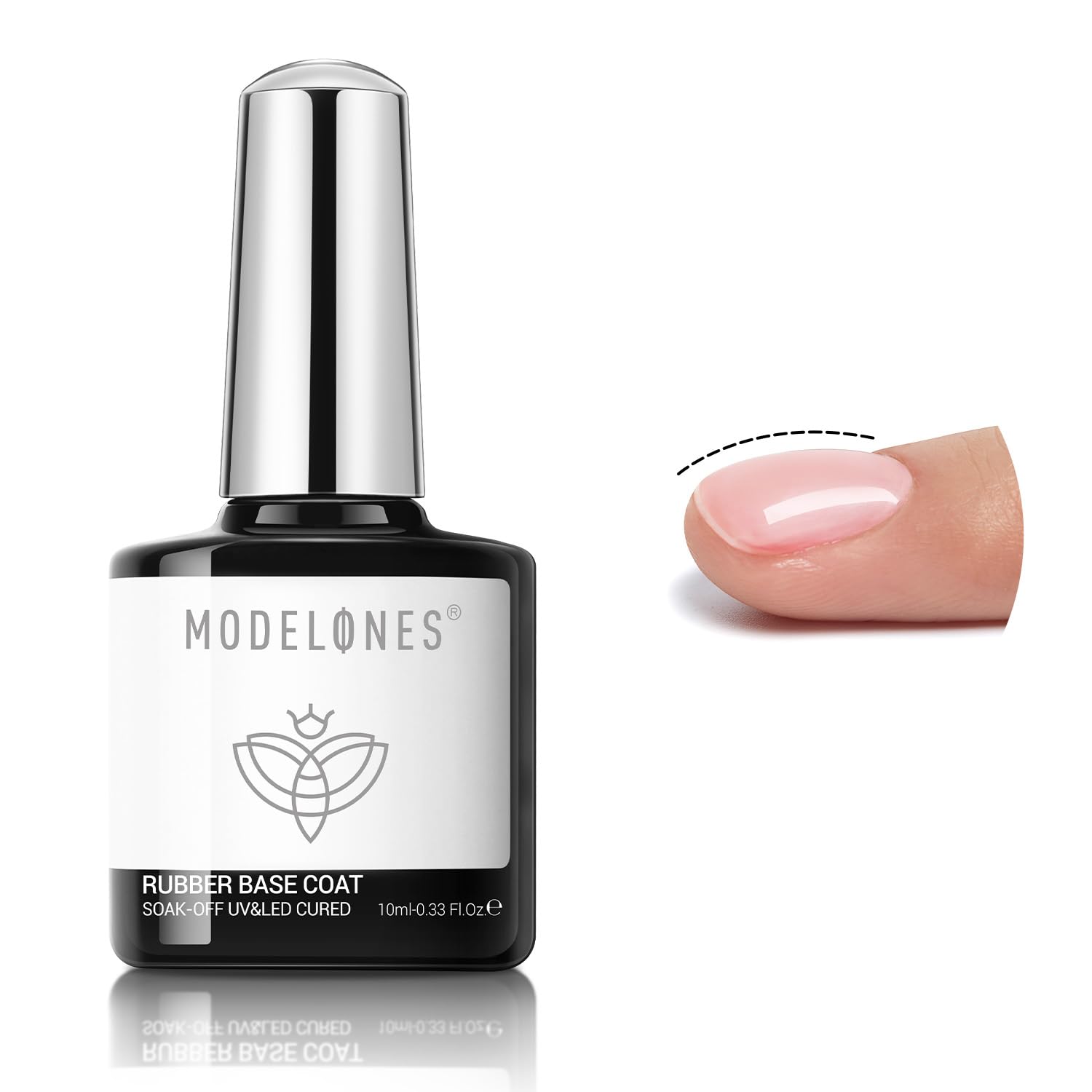 modelones Gel Top Coat, 15 ml 2025 Upgrade Super Shiny Base and Top Coat Set, Soak Off Nail Lamp Acid Free No Wipe Clear Base Top Gel Nail Polish