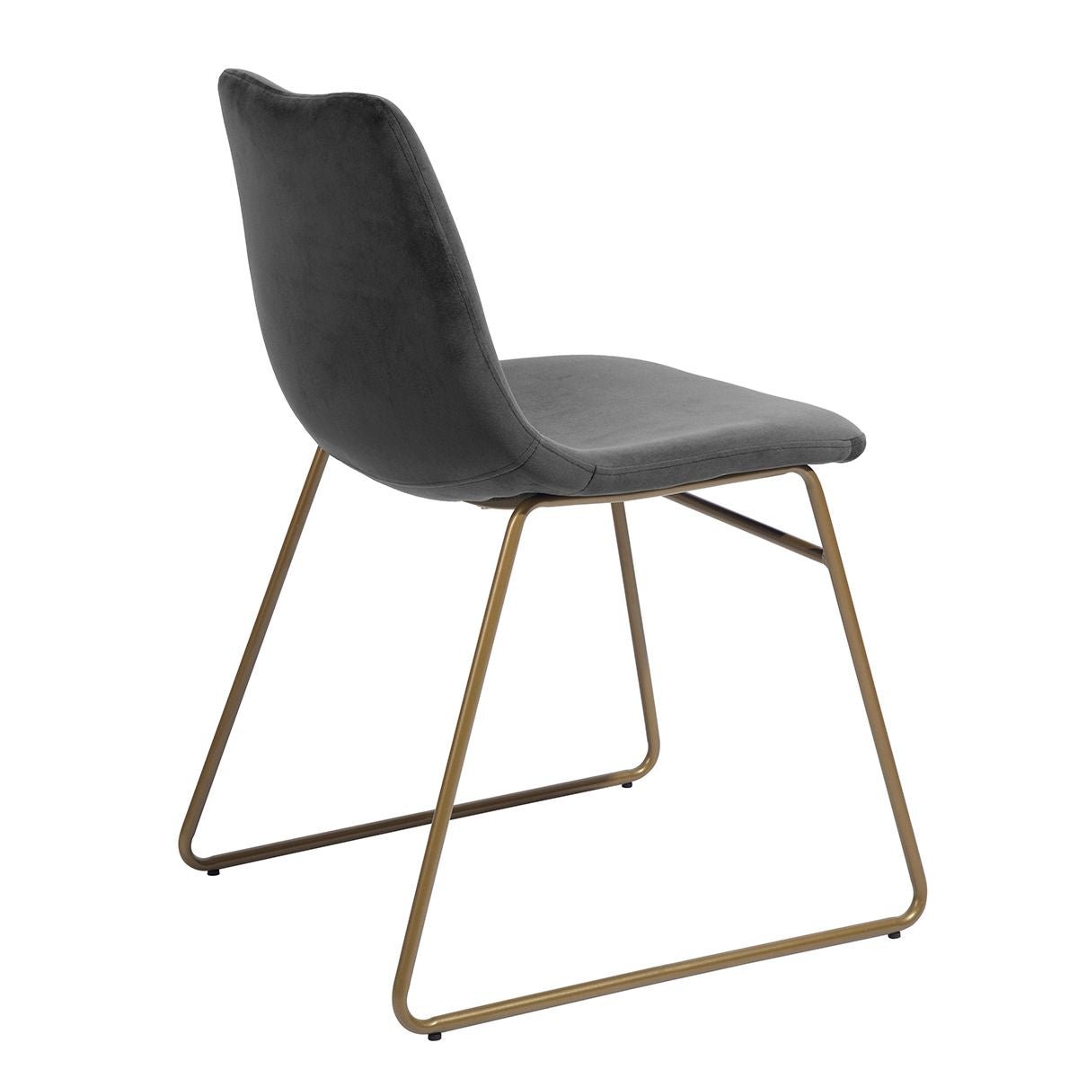 Modern Dining Chairs Set of 2;  Velvet Upholstered Side Chairs with Golden Metal Legs for Dining Room Furniture