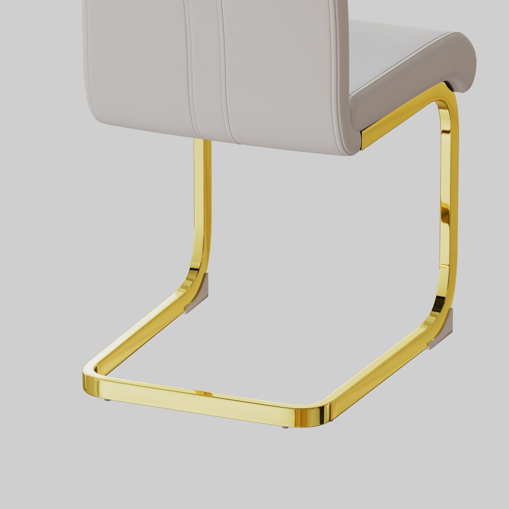 Modern Dining Chairs,PU Faux Leather High Back Upholstered Side Chair with C-shaped Tube plating Metal Legs for Dining Room Kitchen Vanity Patio Club Guest Office Chair (Set of 4)