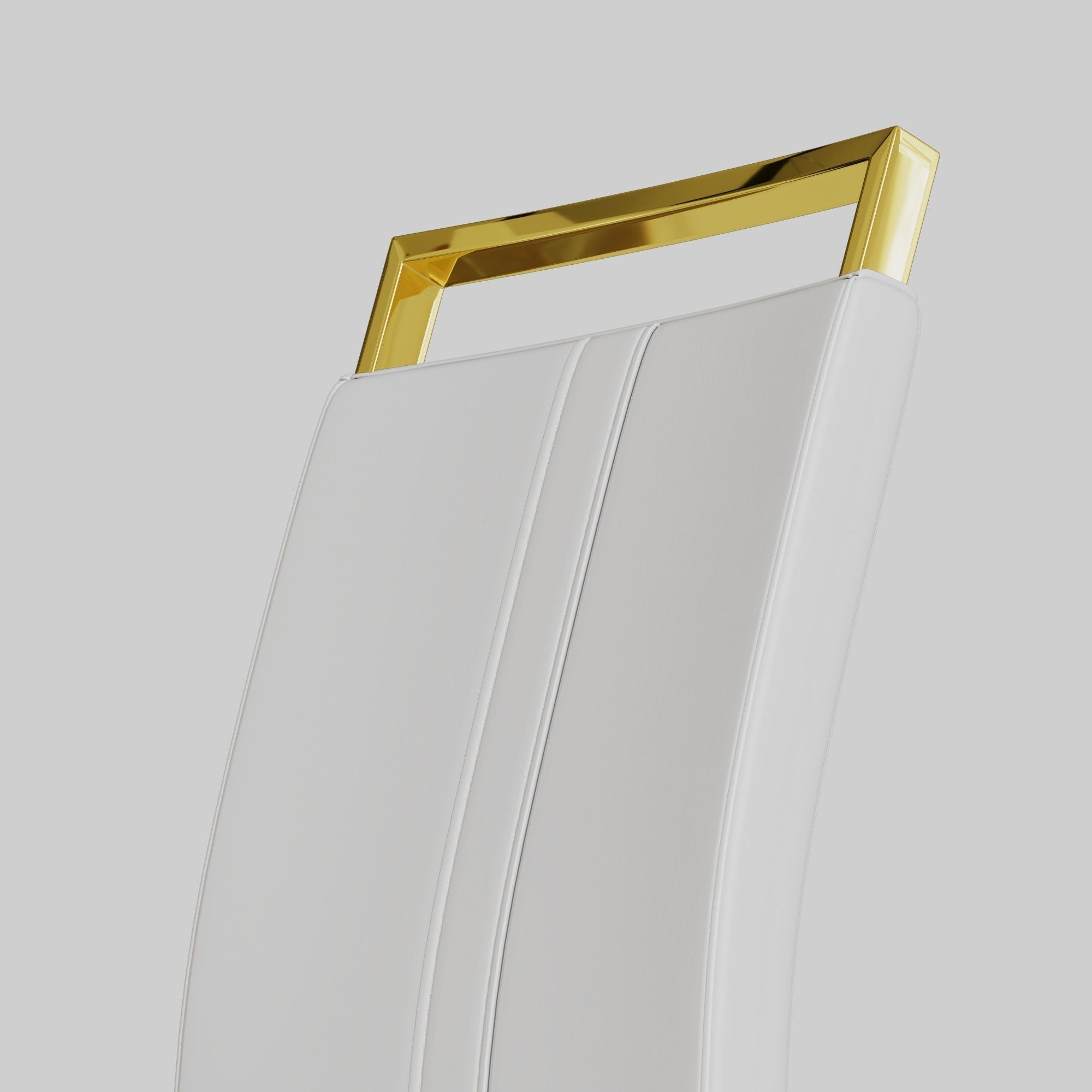 Modern Dining Chairs,PU Faux Leather High Back Upholstered Side Chair with C-shaped Tube plating Metal Legs for Dining Room Kitchen Vanity Patio Club Guest Office Chair (Set of 4)