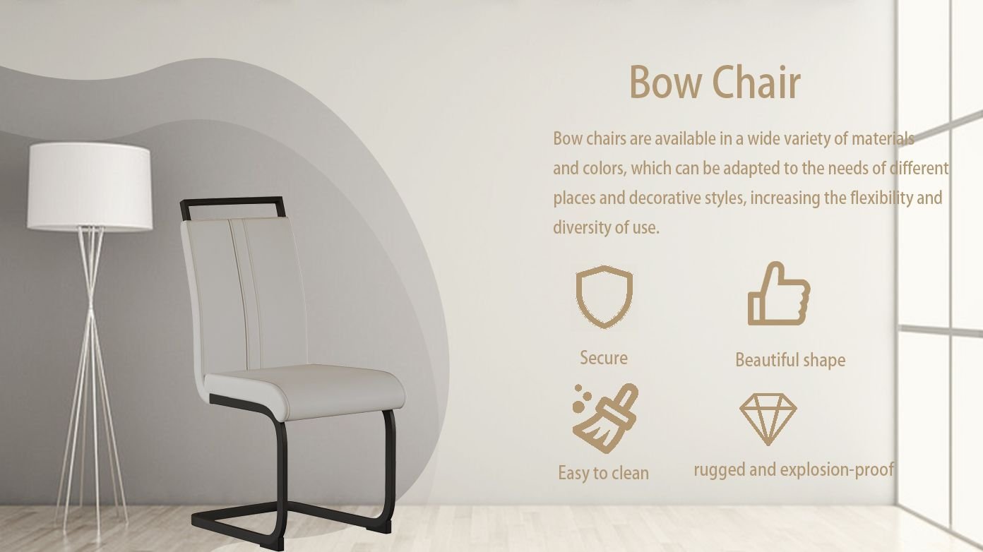 Modern Dining Chairs,PU Faux Leather High Back Upholstered Side Chair with C-shaped Tube plating Metal Legs for Dining Room Kitchen Vanity Patio Club Guest Office Chair (Set of 4)