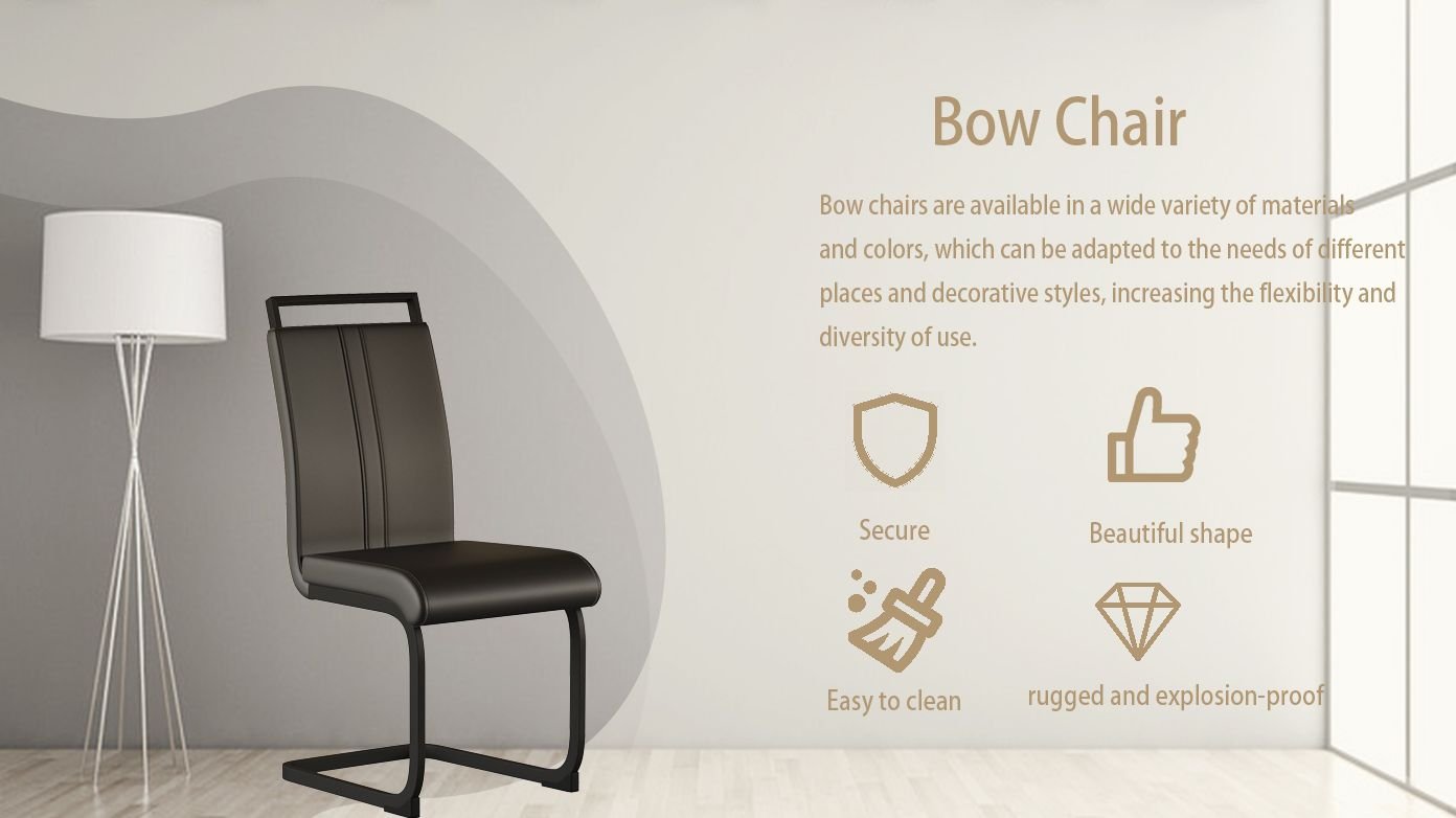 Modern Dining Chairs,PU Faux Leather High Back Upholstered Side Chair with C-shaped Tube plating Metal Legs for Dining Room Kitchen Vanity Patio Club Guest Office Chair (Set of 4)