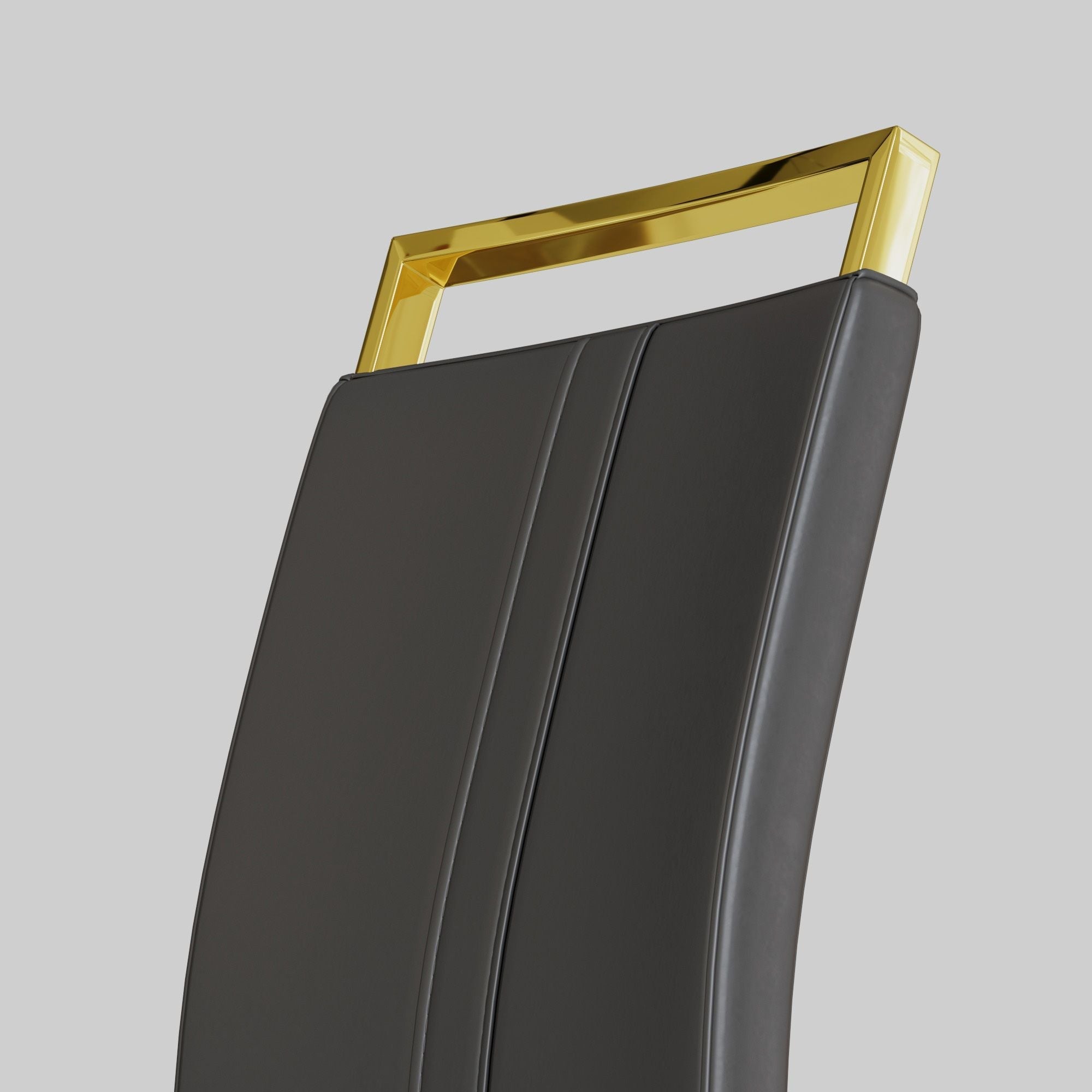 Modern Dining Chairs,PU Faux Leather High Back Upholstered Side Chair with C-shaped Tube plating Metal Legs for Dining Room Kitchen Vanity Patio Club Guest Office Chair (Set of 4)