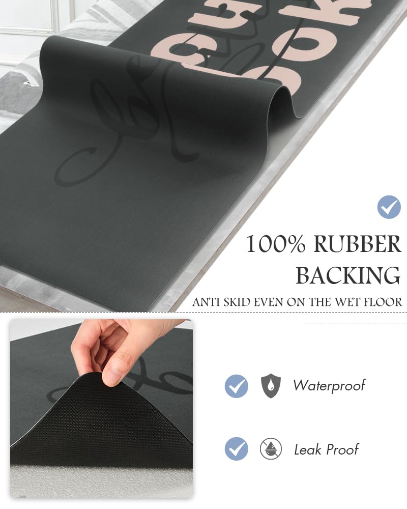 MontVoo-Bath Mat-Bathroom Mat Rug Non Slip Super Absorbent Stain Resistant Quick Dry Thin Bathroom Rug-Bath Mats for Bathroom Floor Bathtub Vanity-Bathmat Bath Rug Easy Care-17"x27" Grey