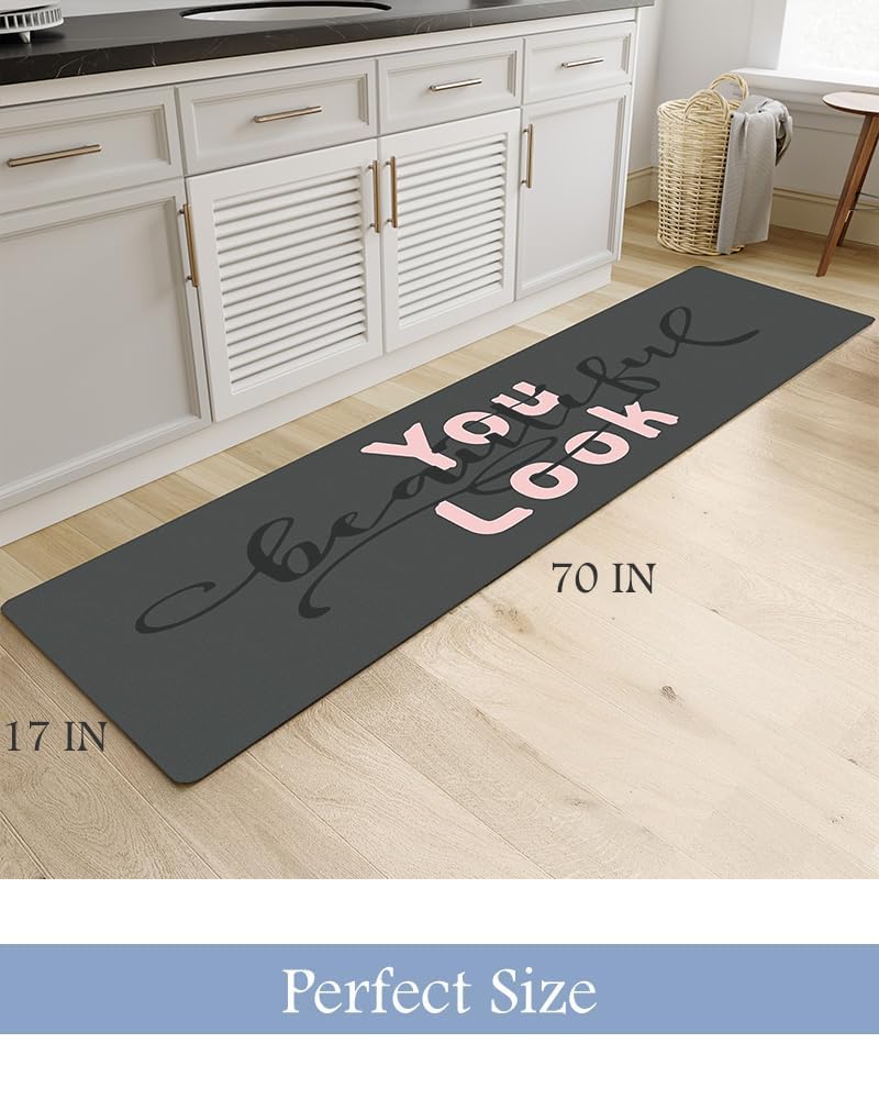 MontVoo-Bath Mat-Bathroom Mat Rug Non Slip Super Absorbent Stain Resistant Quick Dry Thin Bathroom Rug-Bath Mats for Bathroom Floor Bathtub Vanity-Bathmat Bath Rug Easy Care-17"x27" Grey