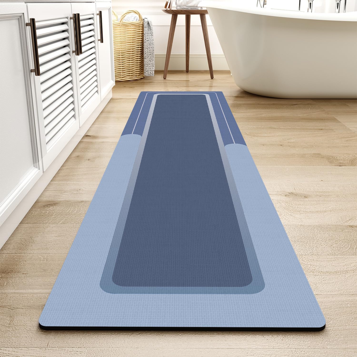 MontVoo-Bath Mat-Bathroom Mat Rug Non Slip Super Absorbent Stain Resistant Quick Dry Thin Bathroom Rug-Bath Mats for Bathroom Floor Bathtub Vanity-Bathmat Bath Rug Easy Care-17"x27" Grey