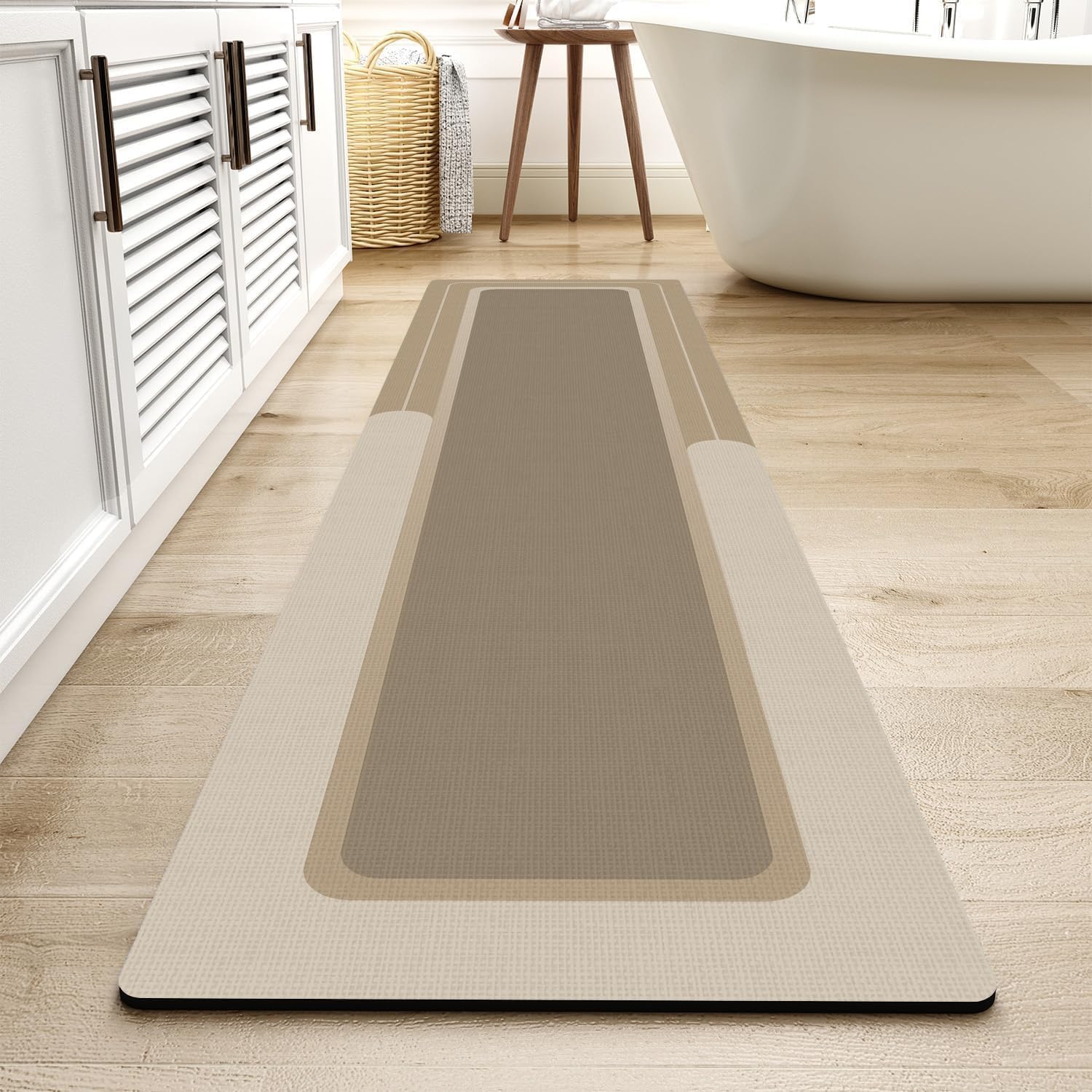 MontVoo-Bath Mat-Bathroom Mat Rug Non Slip Super Absorbent Stain Resistant Quick Dry Thin Bathroom Rug-Bath Mats for Bathroom Floor Bathtub Vanity-Bathmat Bath Rug Easy Care-17"x27" Grey