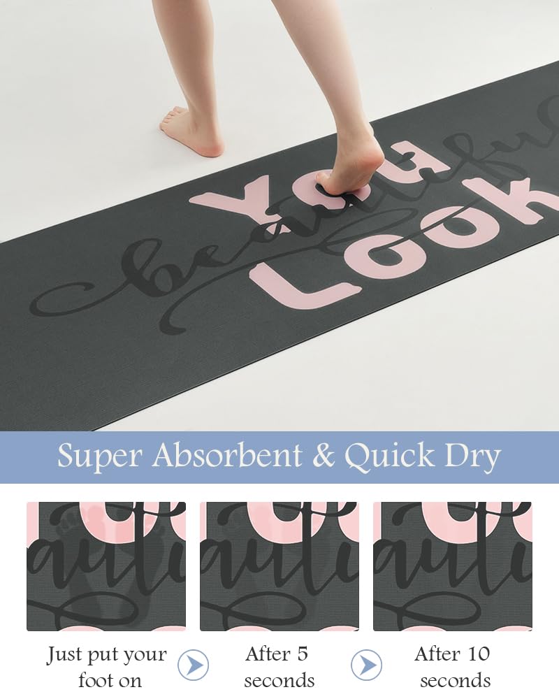 MontVoo-Bath Mat-Bathroom Mat Rug Non Slip Super Absorbent Stain Resistant Quick Dry Thin Bathroom Rug-Bath Mats for Bathroom Floor Bathtub Vanity-Bathmat Bath Rug Easy Care-17"x27" Grey