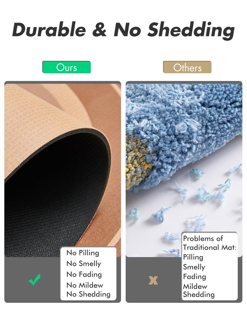 MontVoo Bath Mat - Non Slip, Quick Dry, Stain Resistant Bath Mat Rug for Bathroom Floor - Easy Care Shower Rug for Outside Bathtub - 17"x27" Darkgrey