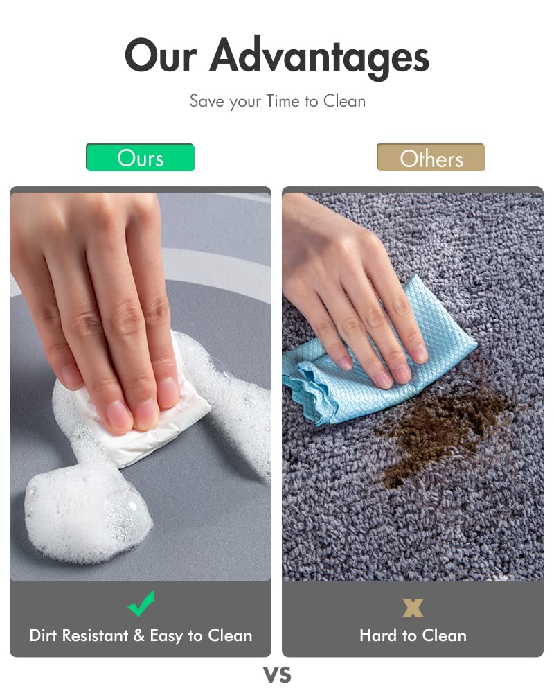 MontVoo Bath Mat - Non Slip, Quick Dry, Stain Resistant Bath Mat Rug for Bathroom Floor - Easy Care Shower Rug for Outside Bathtub - 17"x27" Darkgrey