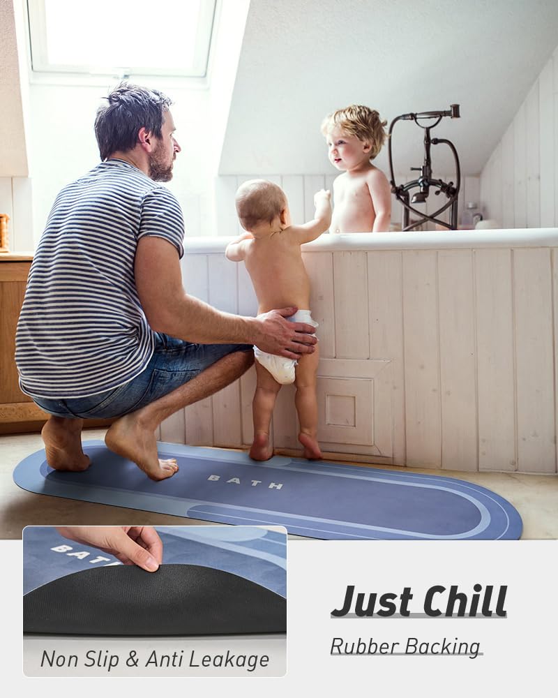 MontVoo Bath Mat - Non Slip, Quick Dry, Stain Resistant Bath Mat Rug for Bathroom Floor - Easy Care Shower Rug for Outside Bathtub - 17"x27" Darkgrey