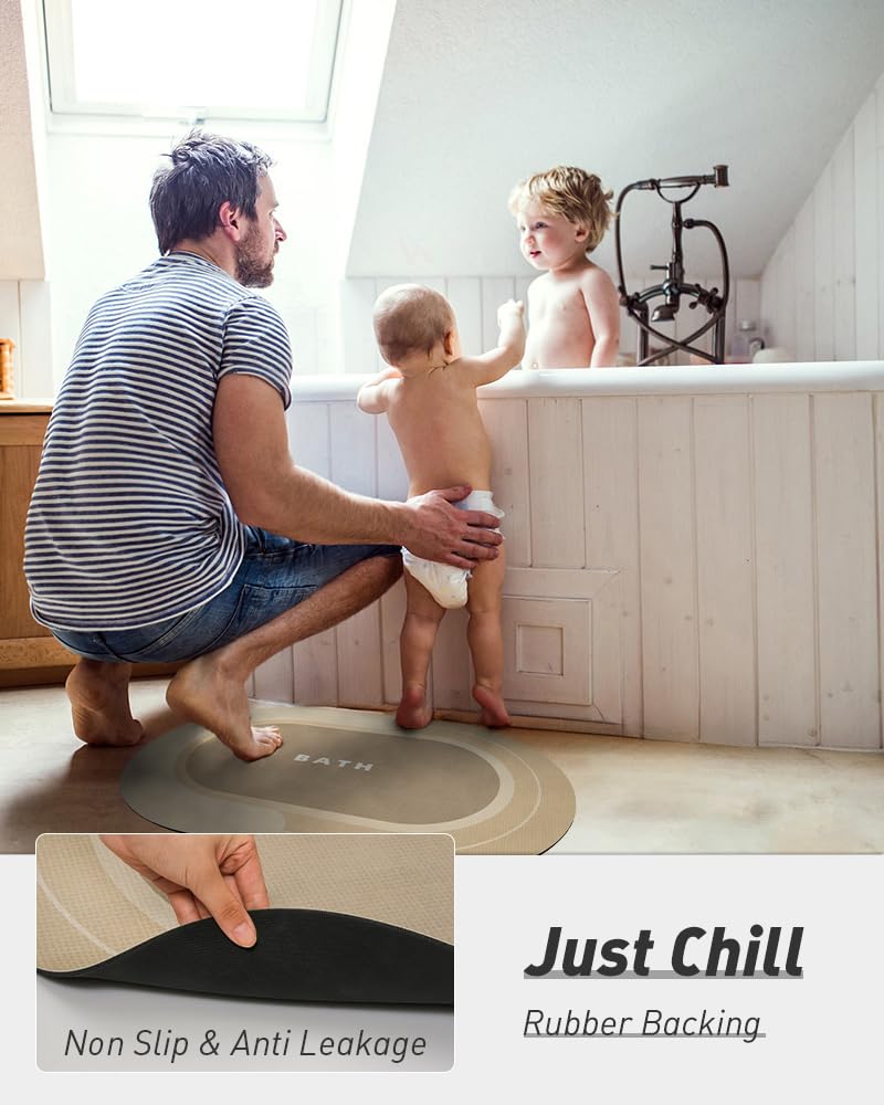 MontVoo Bath Mat - Non Slip, Quick Dry, Stain Resistant Bath Mat Rug for Bathroom Floor - Easy Care Shower Rug for Outside Bathtub - 17"x27" Darkgrey