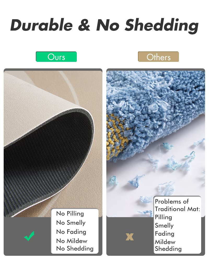 MontVoo Bath Mat - Non Slip, Quick Dry, Stain Resistant Bath Mat Rug for Bathroom Floor - Easy Care Shower Rug for Outside Bathtub - 17"x27" Darkgrey