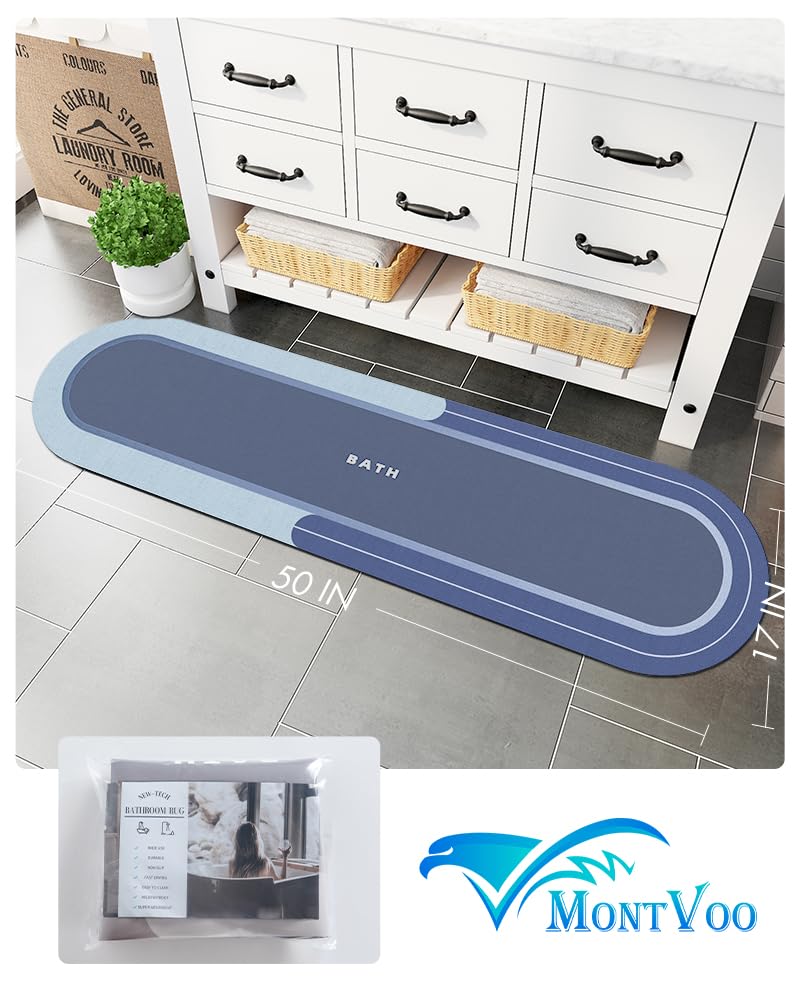 MontVoo Bath Mat - Non Slip, Quick Dry, Stain Resistant Bath Mat Rug for Bathroom Floor - Easy Care Shower Rug for Outside Bathtub - 17"x27" Darkgrey