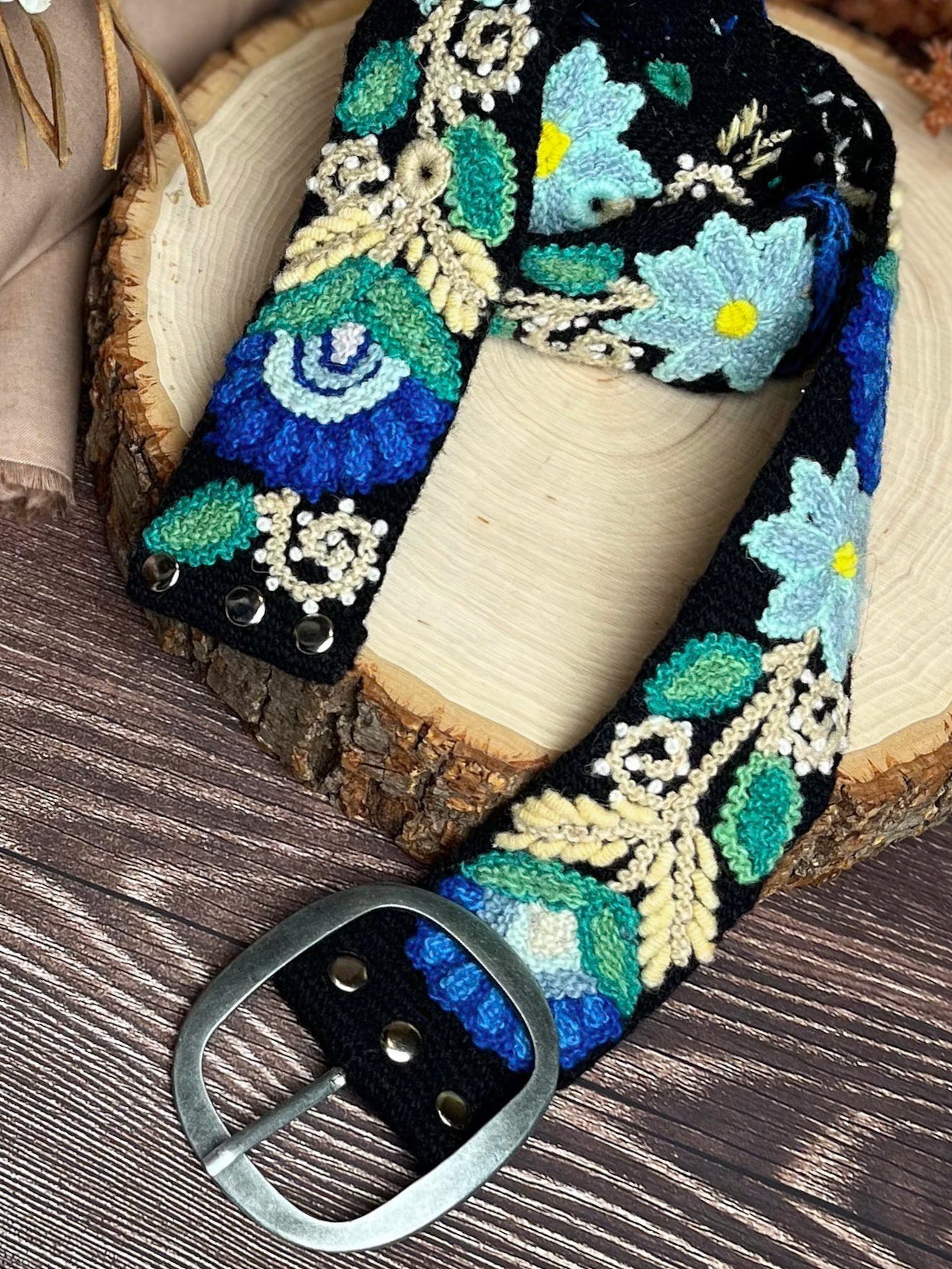Moonlit Garden Embroidered Belt