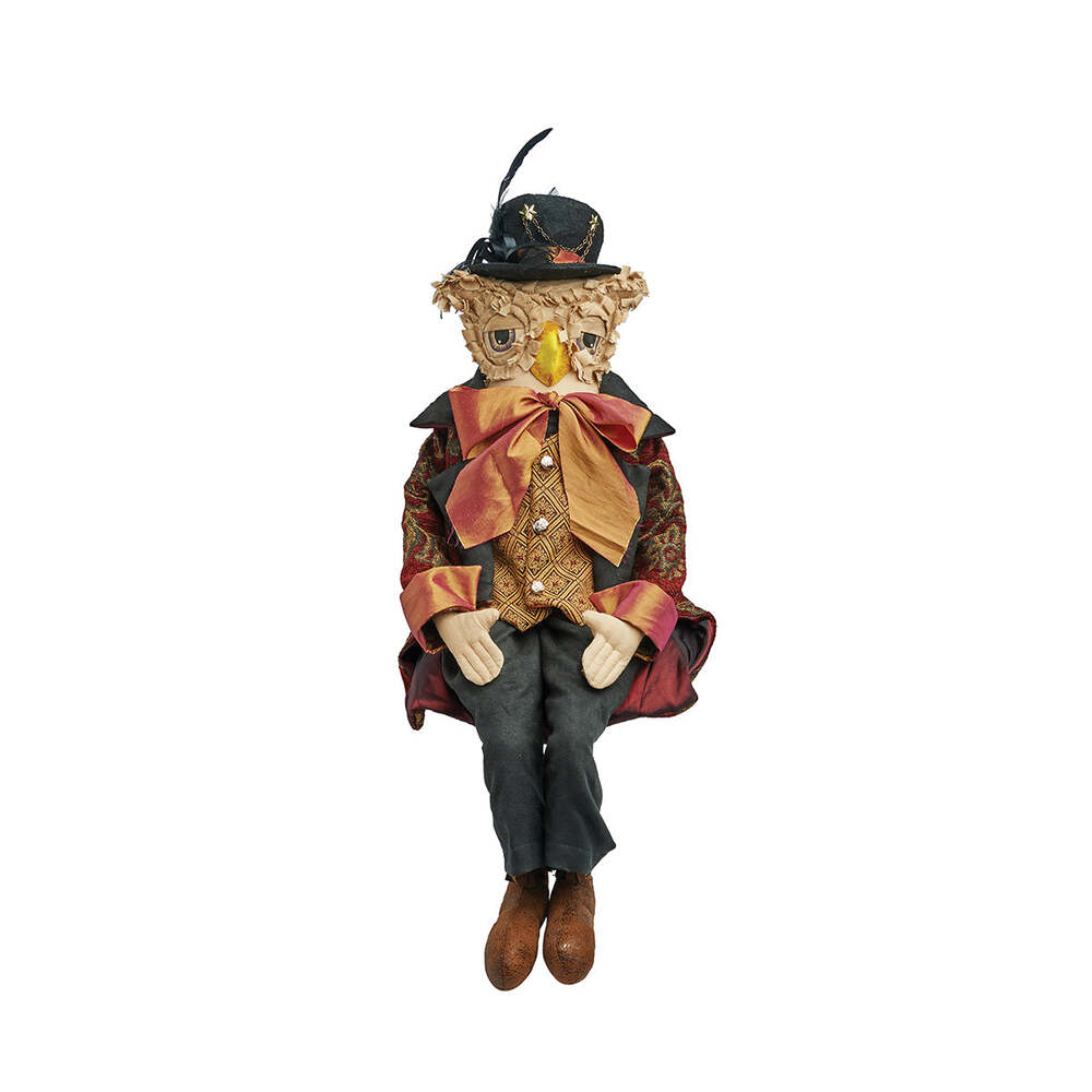 Mortimer Owl Gathered Traditions Art Doll by Joe Spencer