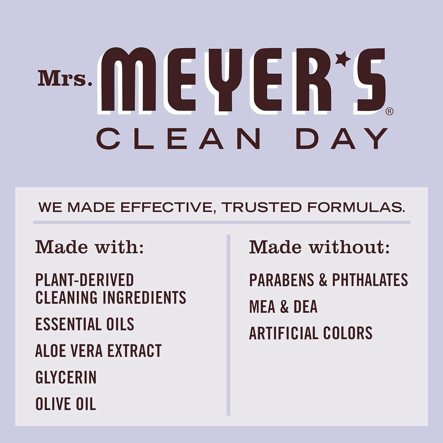 MRS. MEYER'S CLEAN DAY Liquid Hand Soap Refill, Cruelty Free and Biodegradable Formula, Lavender Scent, 33 Fl Oz (Pack of 1)