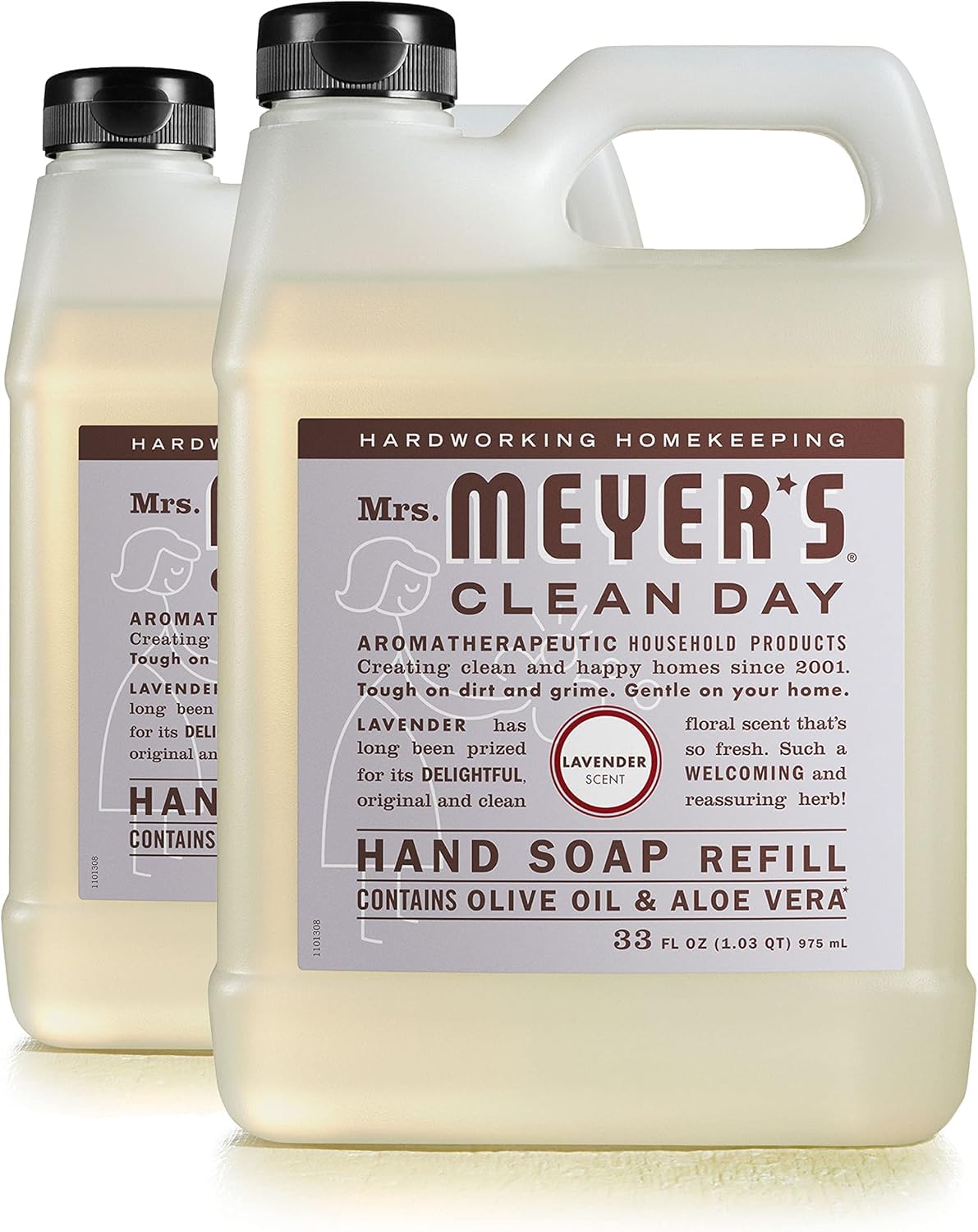 MRS. MEYER'S CLEAN DAY Liquid Hand Soap Refill, Cruelty Free and Biodegradable Formula, Lavender Scent, 33 Fl Oz (Pack of 1)