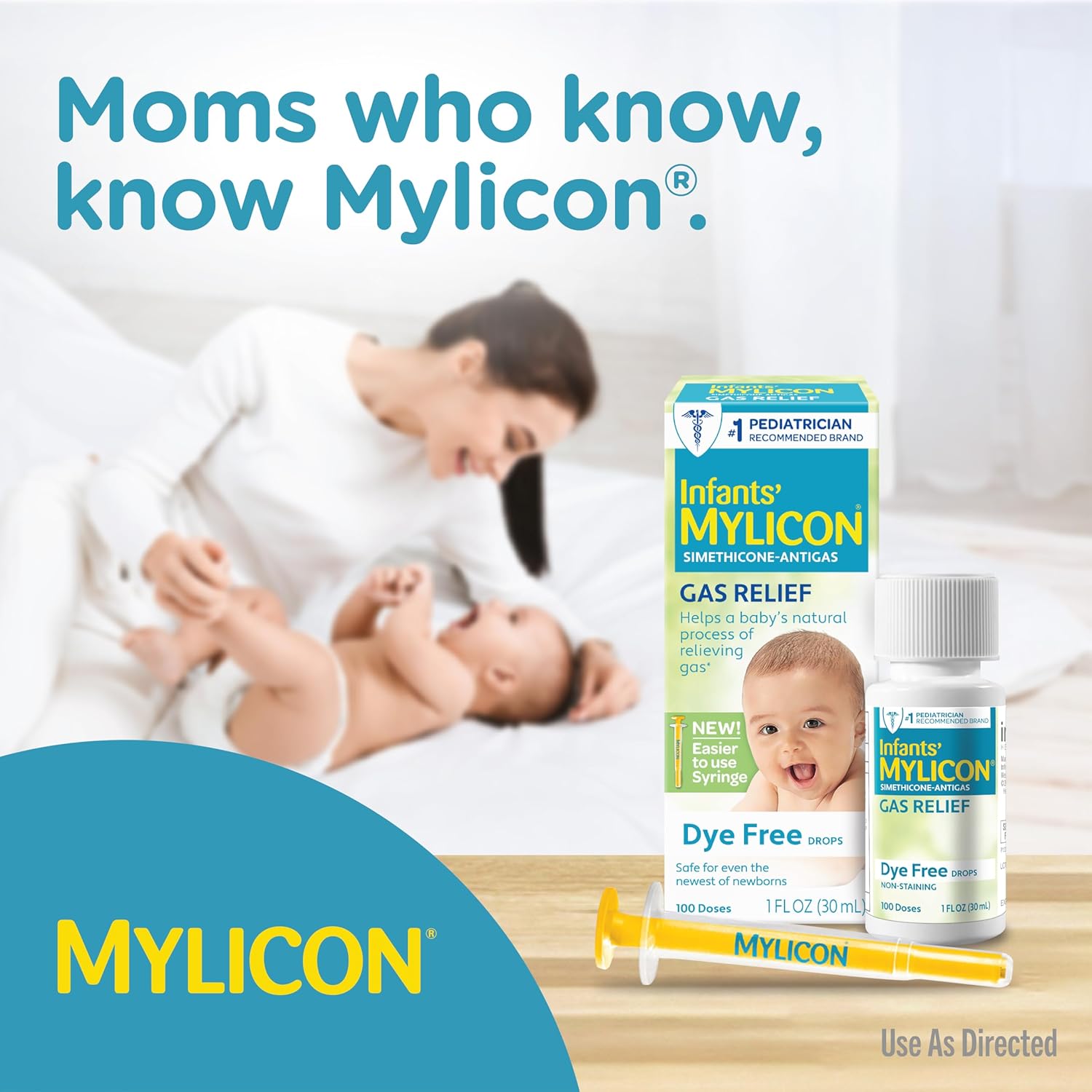 MYLICON Infants Gas Relief Drops for Infants and Babies, Dye Free Formula, 1 Fluid Ounce