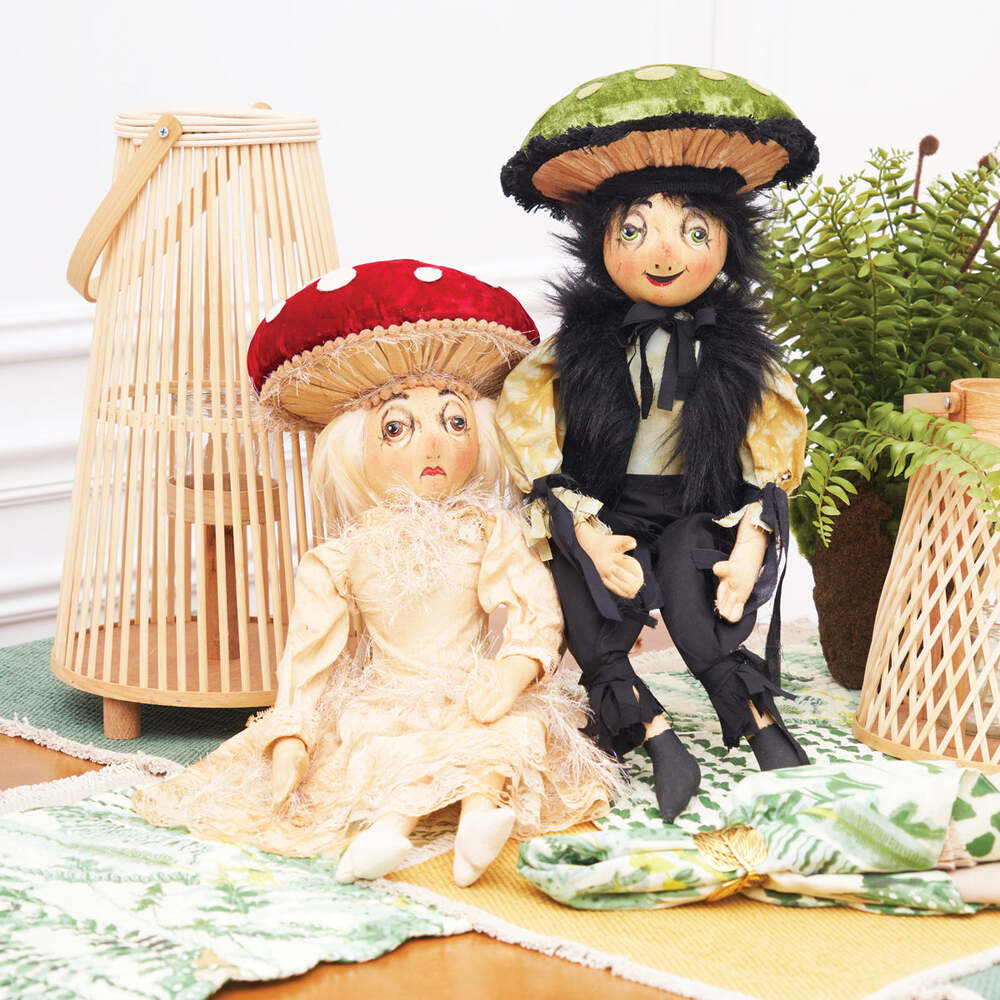 Myra Mushroom Gathered Traditions Art Doll by Joe Spencer