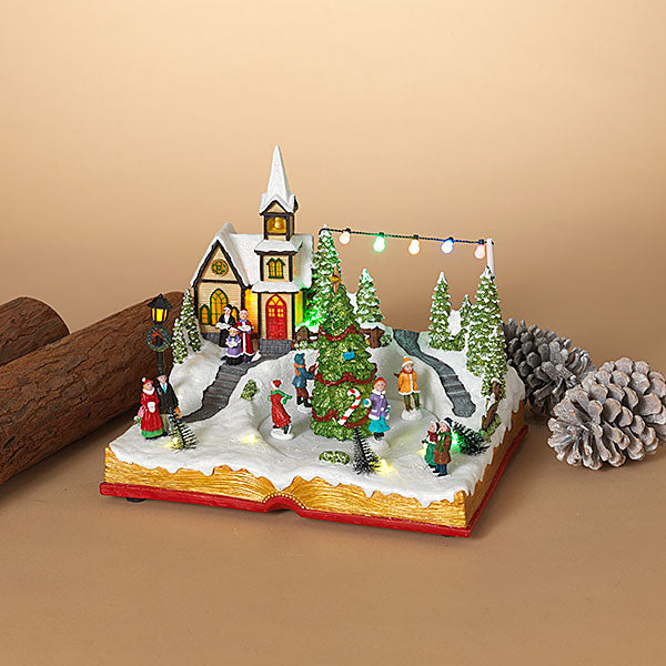 Lighted Musical Holiday Church with Moving Scene