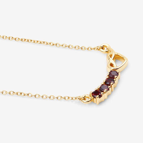 0.32 Carat Genuine Garnet .925 Sterling Silver Necklace