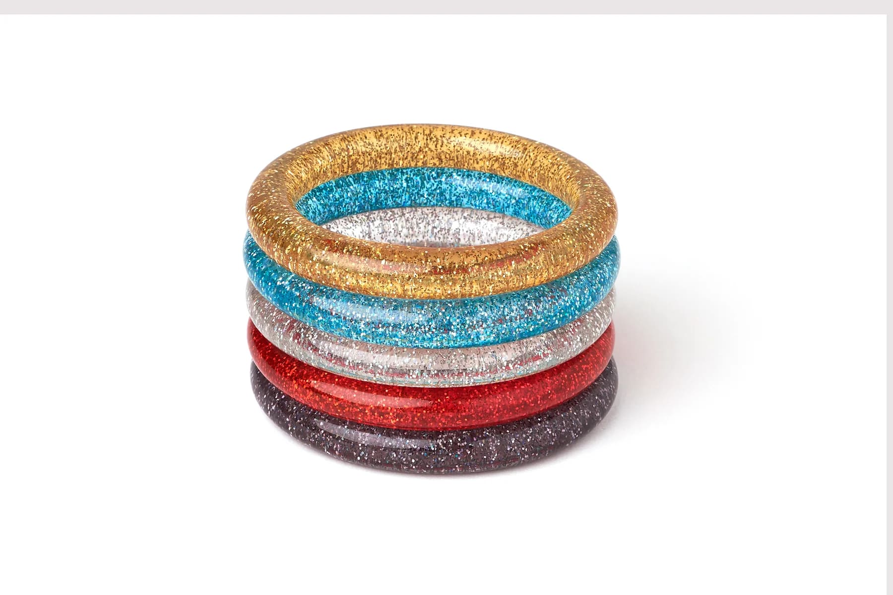 Narrow Pale Gold Glitter Bangle by Splendette
