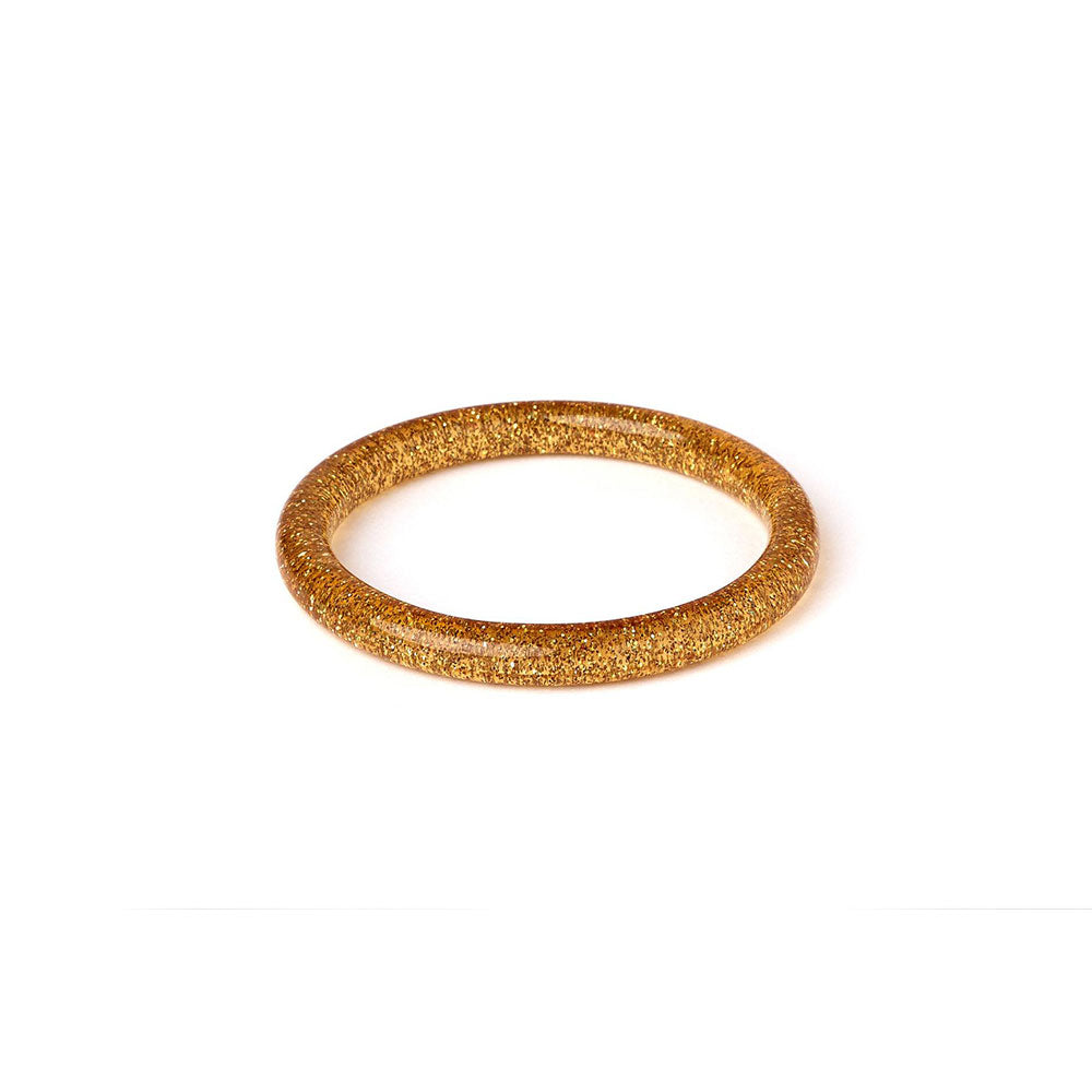 Narrow Pale Gold Glitter Bangle by Splendette