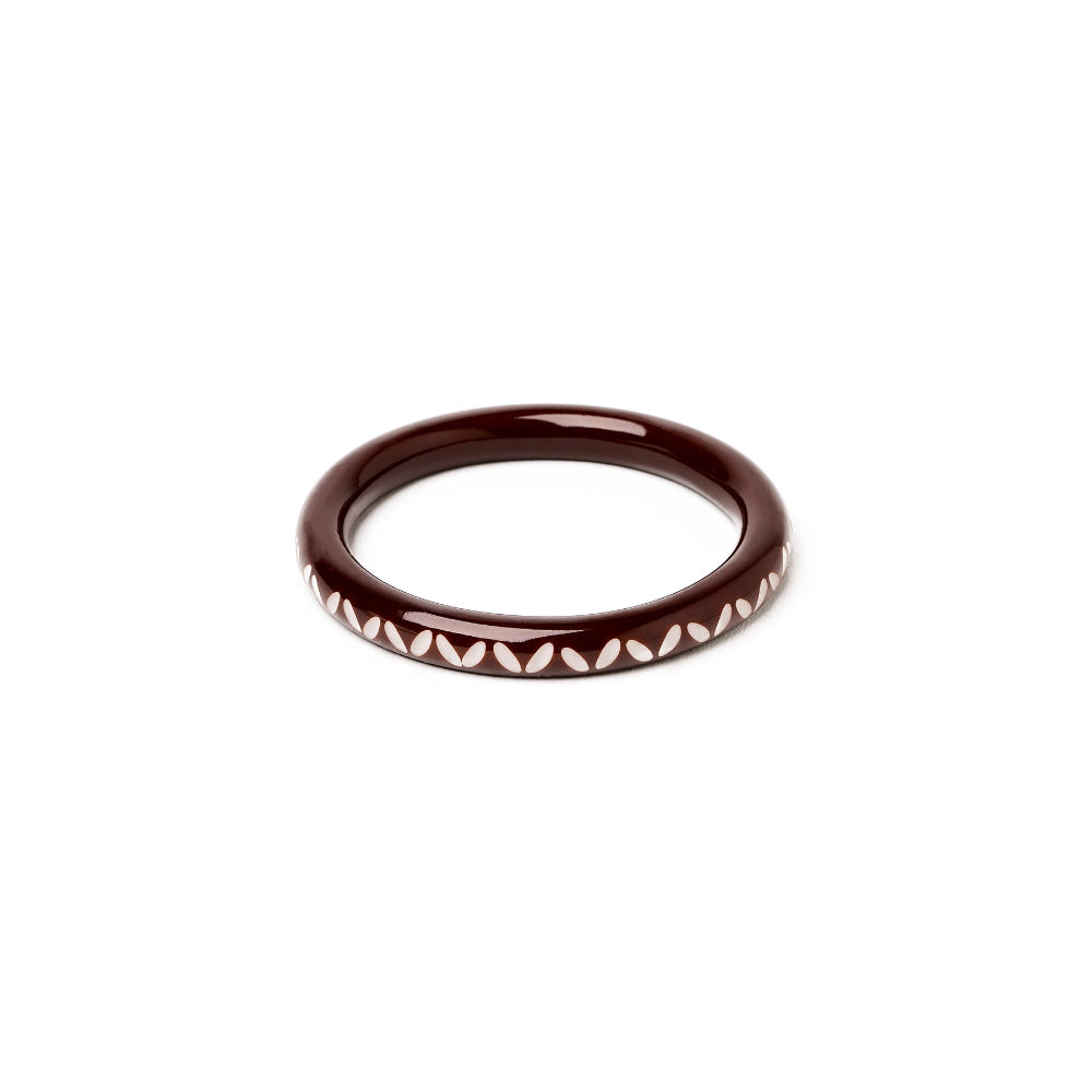Narrow Saddle Brown Bangle by Splendette