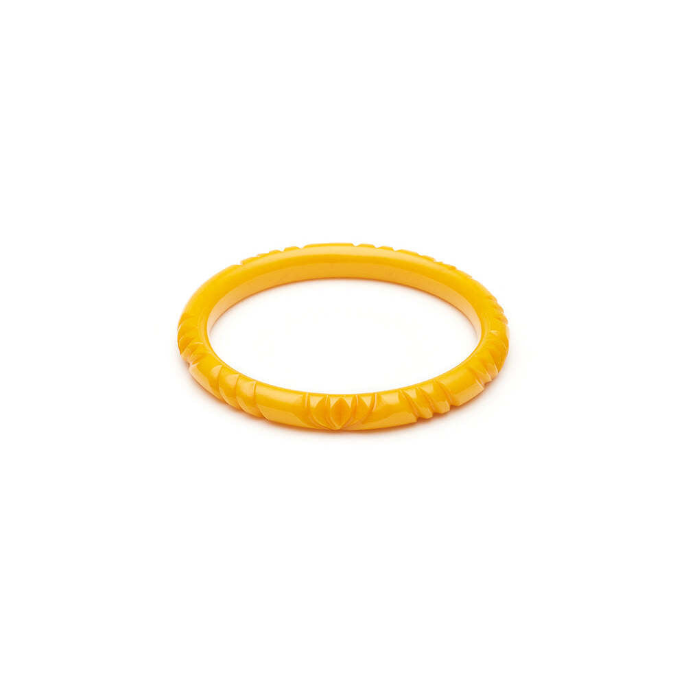 Narrow Yolk Heavy Carve Fakelite Medium Bangle by Splendette