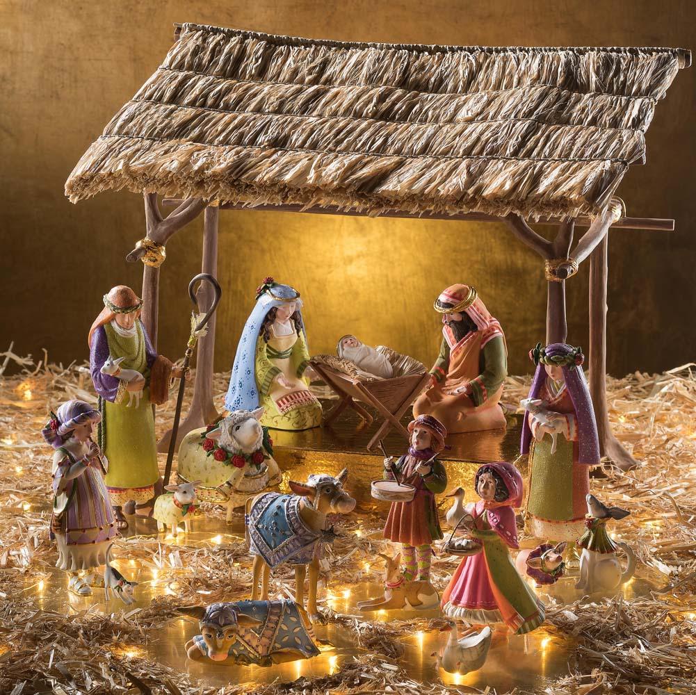 Nativity Shepherdess with Dog Figures by Patience Brewster