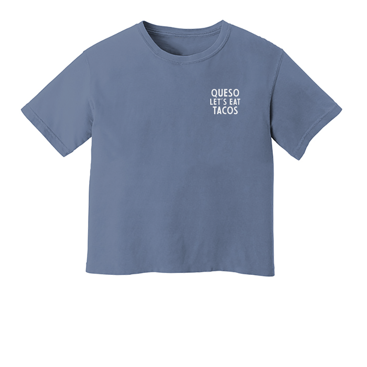 Queso Let's Eat Tacos Washed Crop Tee