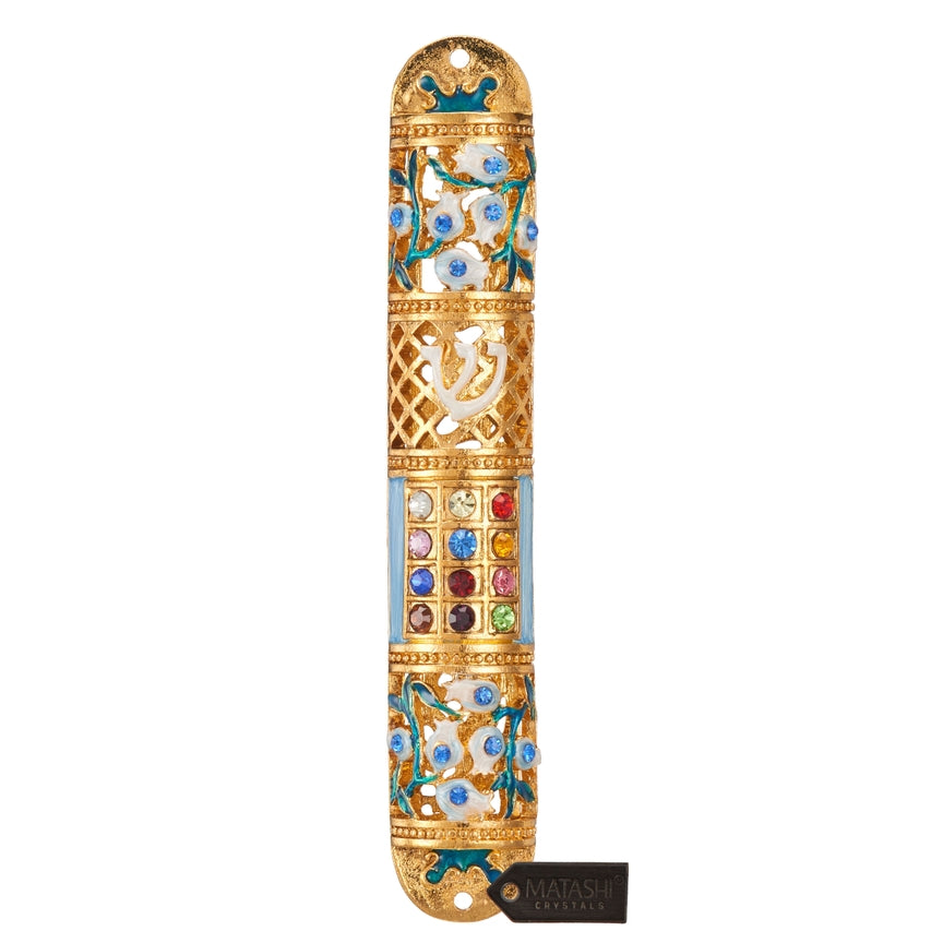 Hand Painted  Enamel Mezuzah