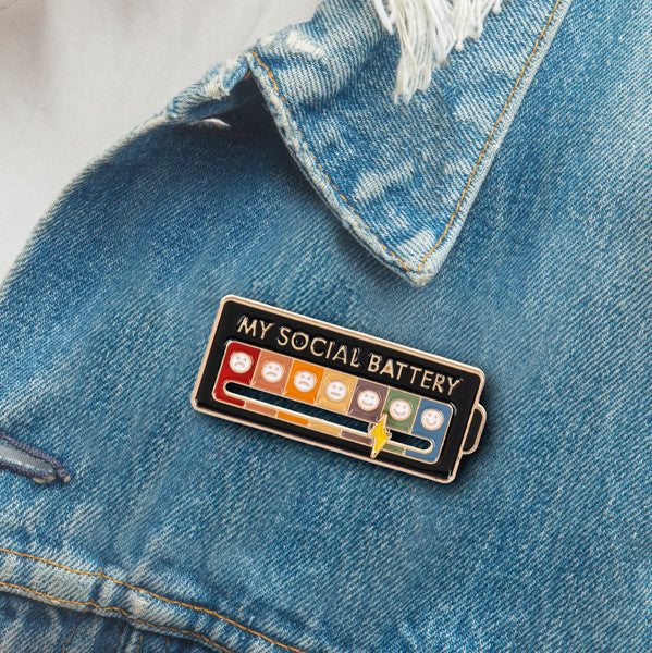 Slider Pin - My Social Battery
