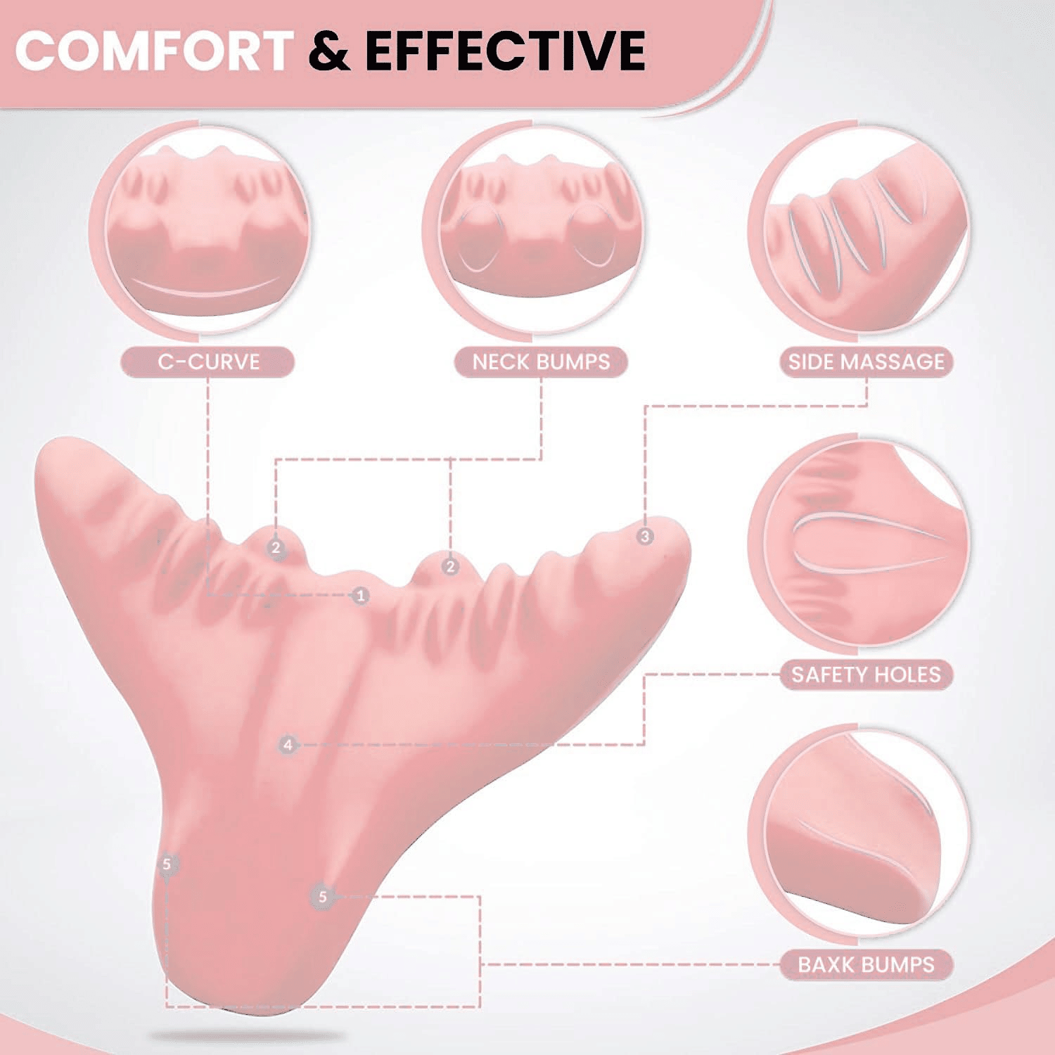 Neck and Shoulder Relaxer, Cervical Traction Device Acupressure Neck Shoulder Back Support Massage Pillow, Neck Stretcher Massager, Posture Corrector for Pain Relief, Cervical Spine Alignment